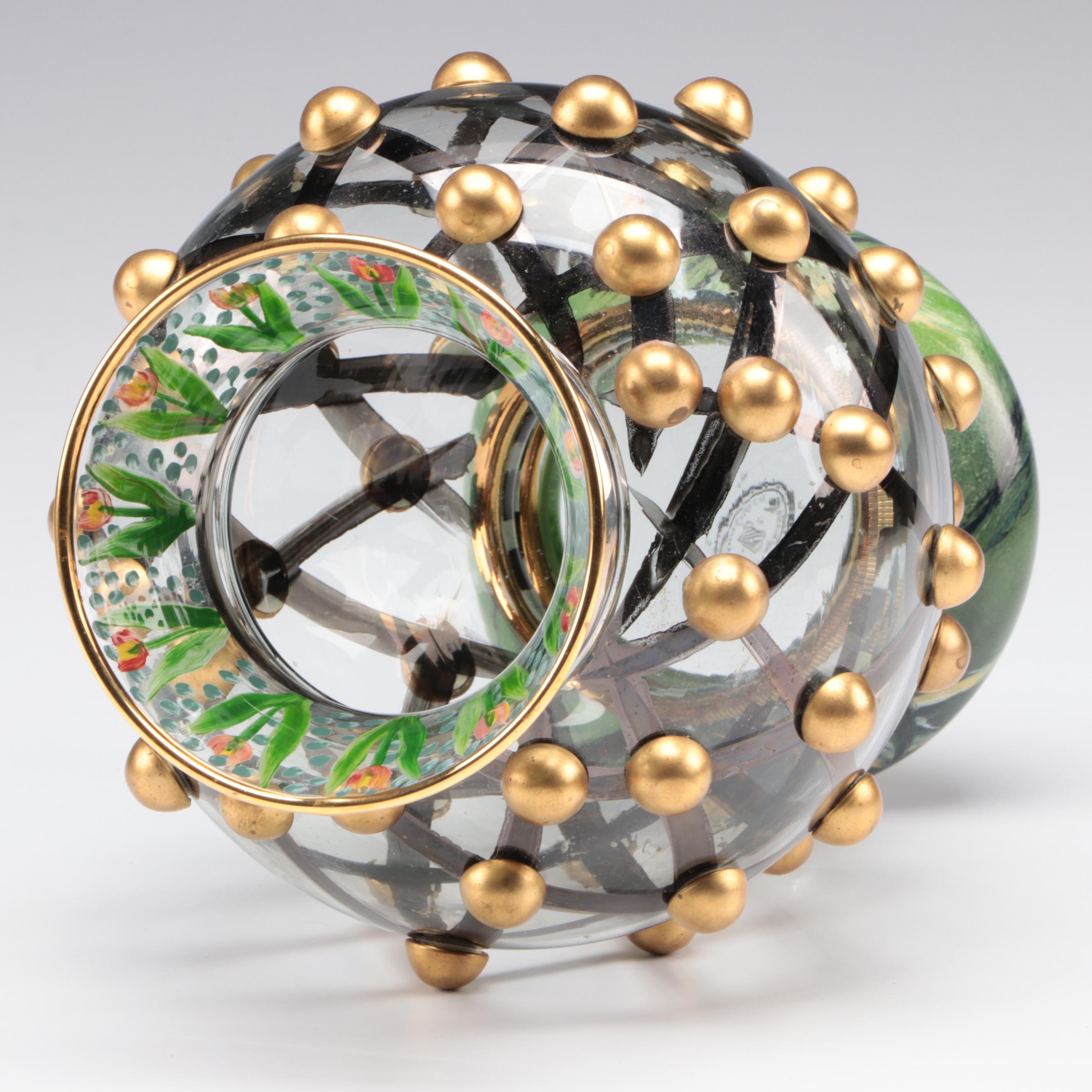 MacKenzie-Childs "Circus" Collection Hand-Painted Glass Vase