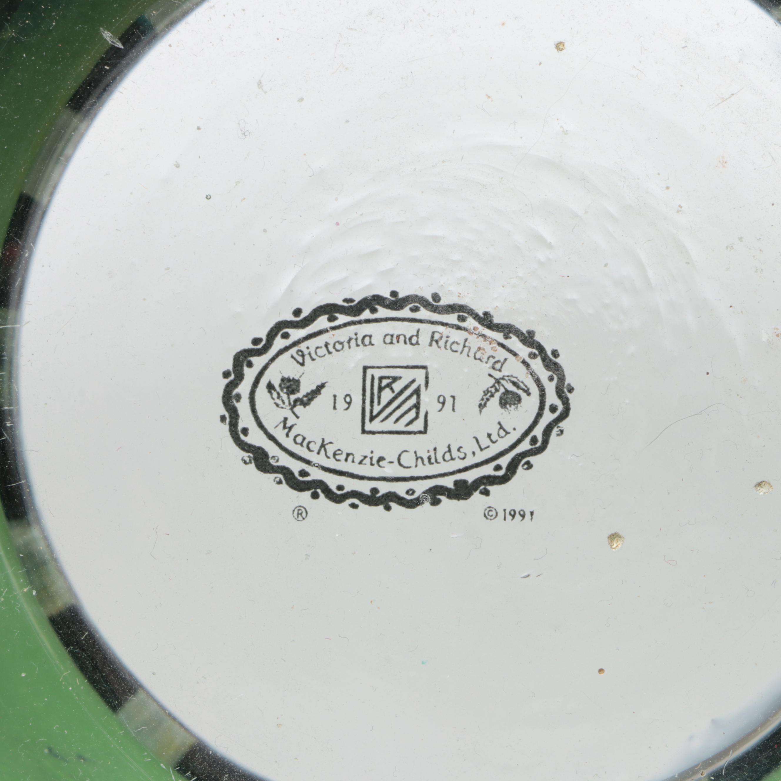 MacKenzie-Childs "Circus" Collection Hand-Painted Glass Vase