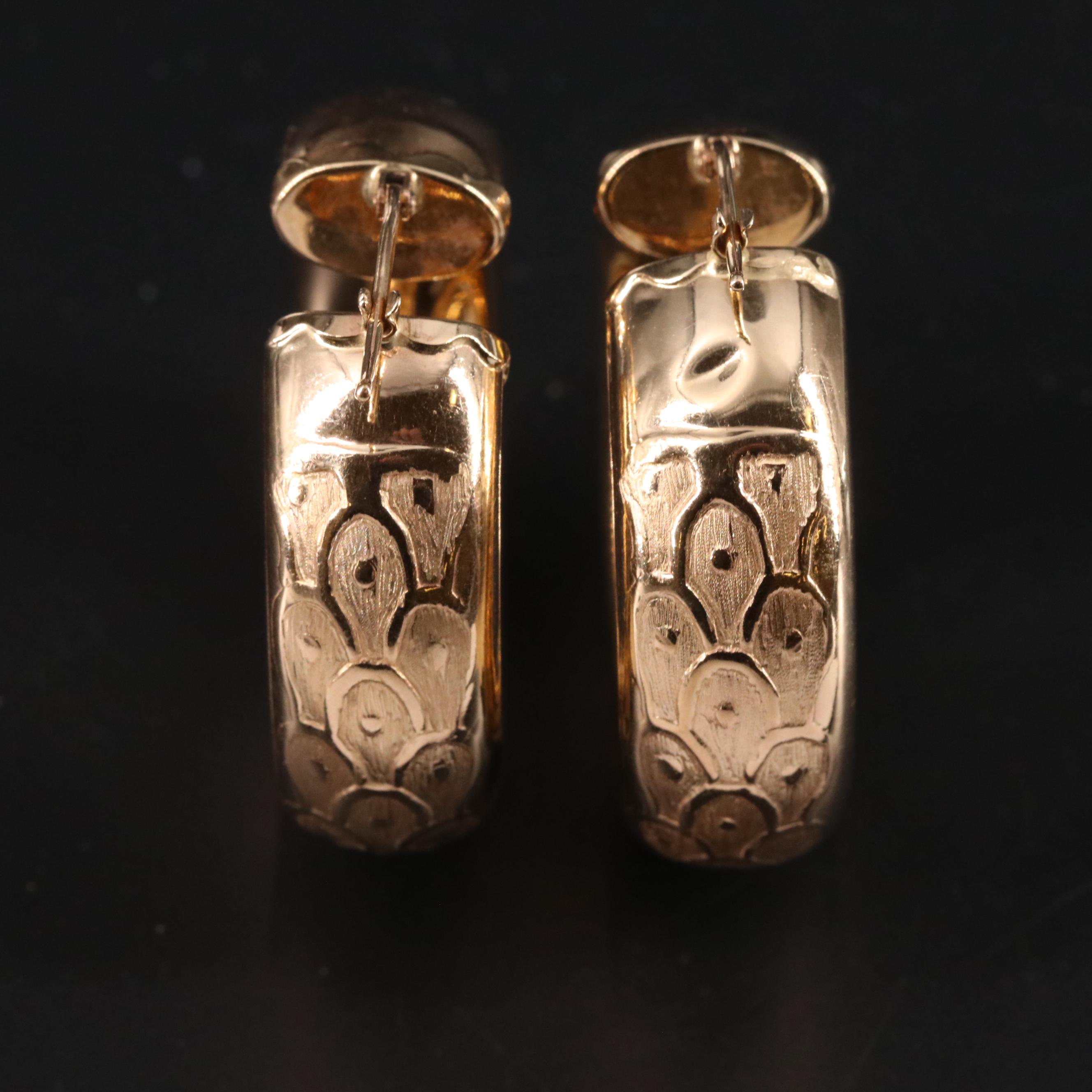 14K Scale Hoop Earrings