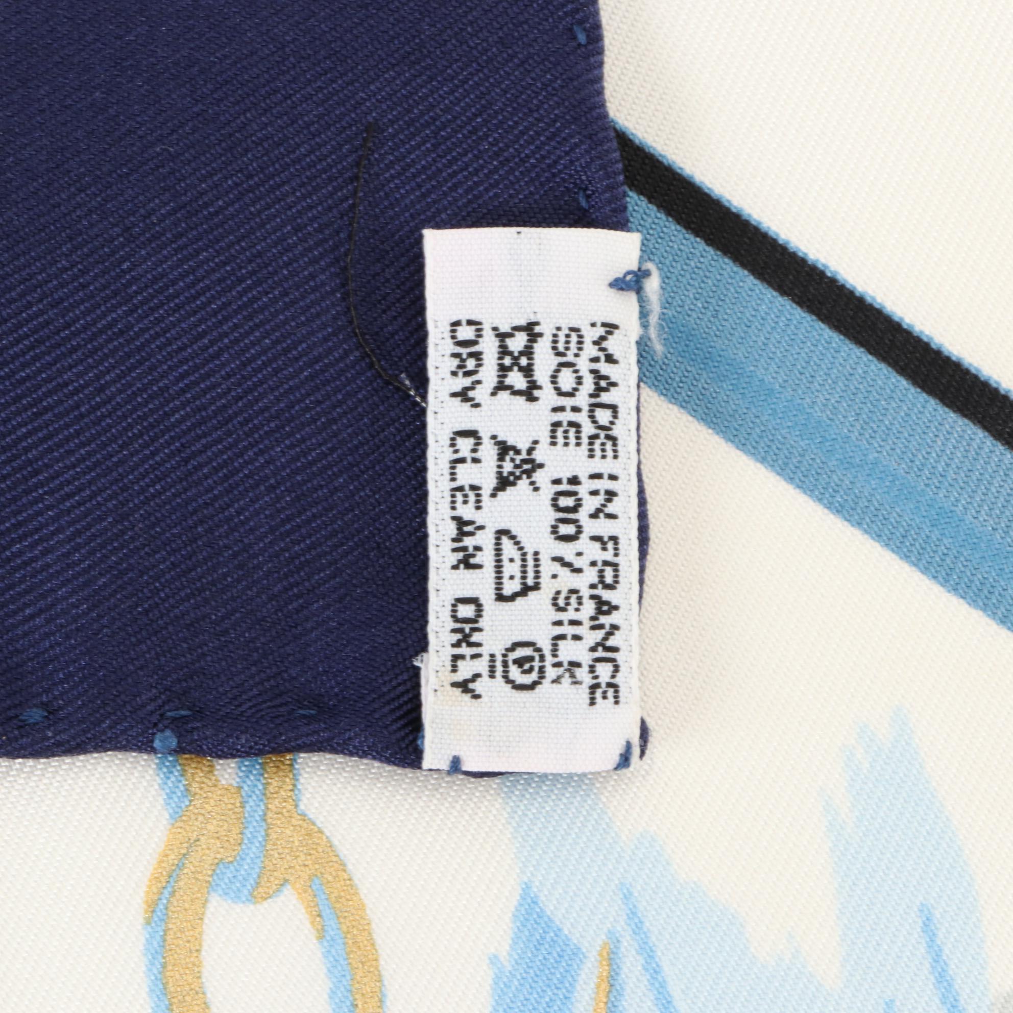 Hermès "La Marine en Bois" Silk Twill Scarf