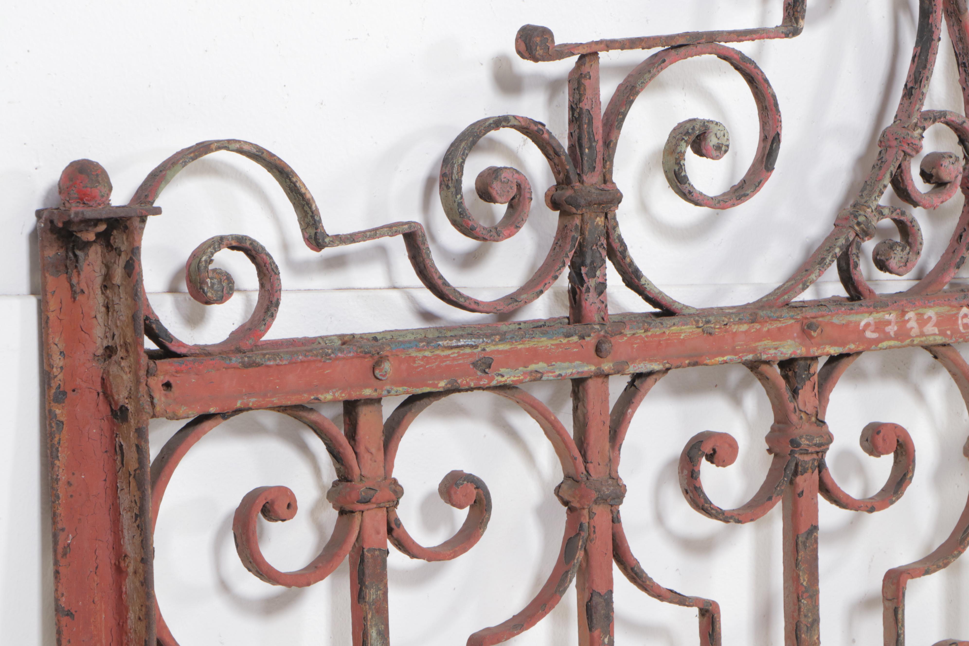 Victorian Wrought Iron Metal Gate and Door Fixture, Antique