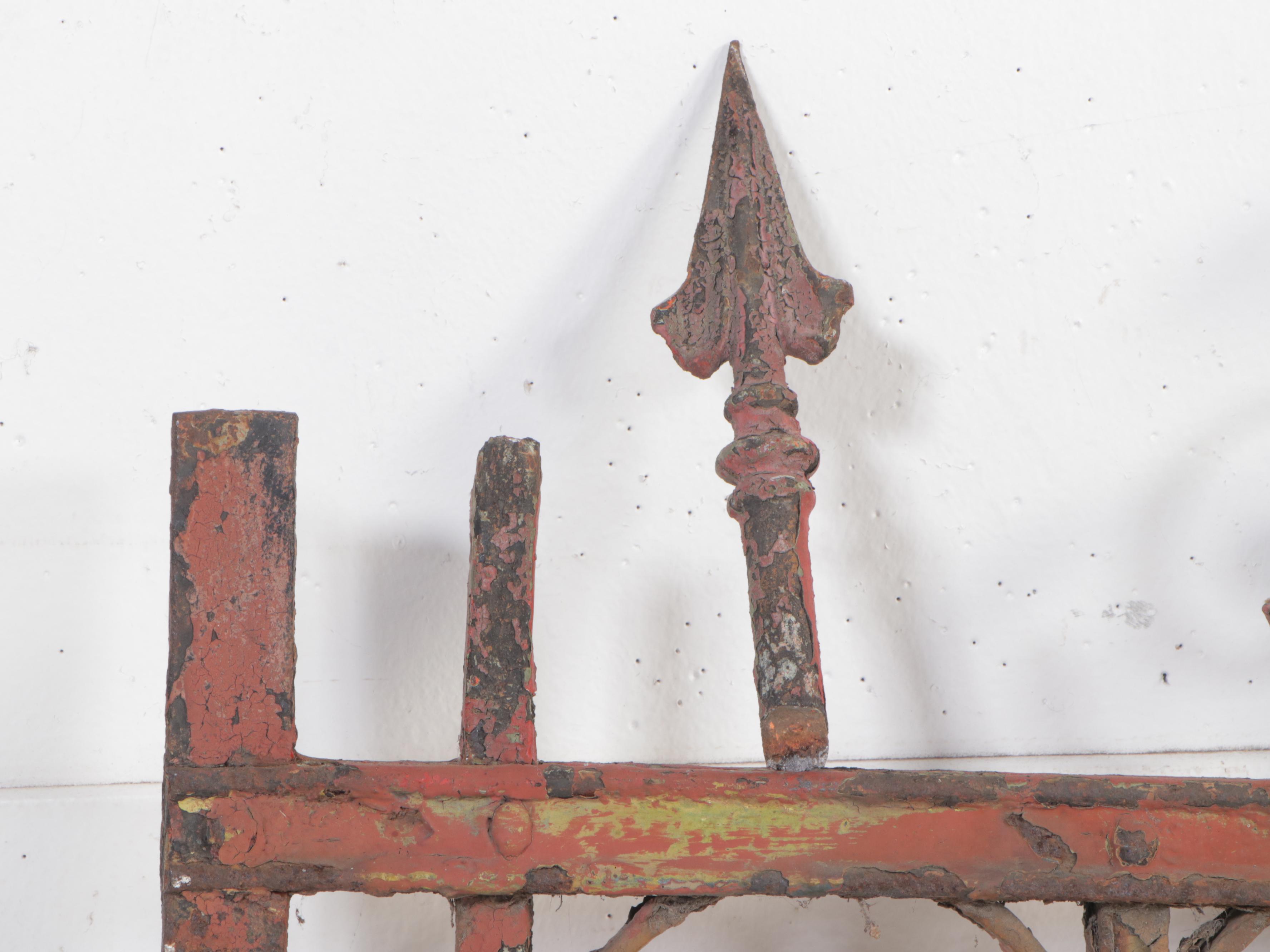 Victorian Wrought Iron Metal Gate and Door Fixture, Antique