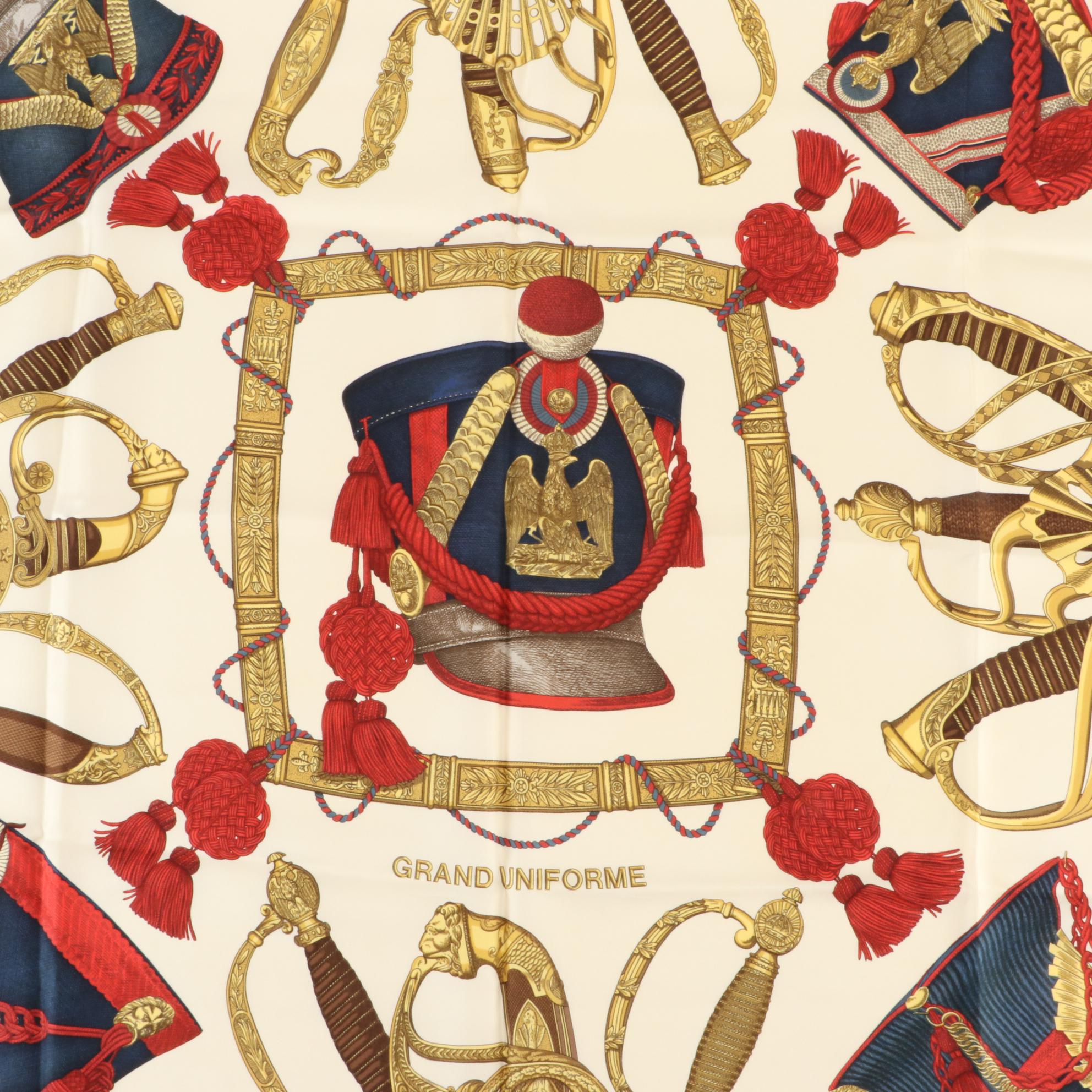 Hermès "Grand Uniforme" Scarf 90 in Silk Twill