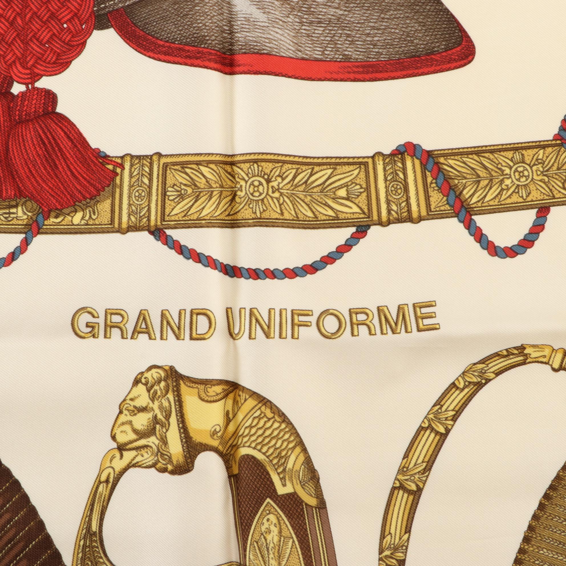 Hermès "Grand Uniforme" Scarf 90 in Silk Twill