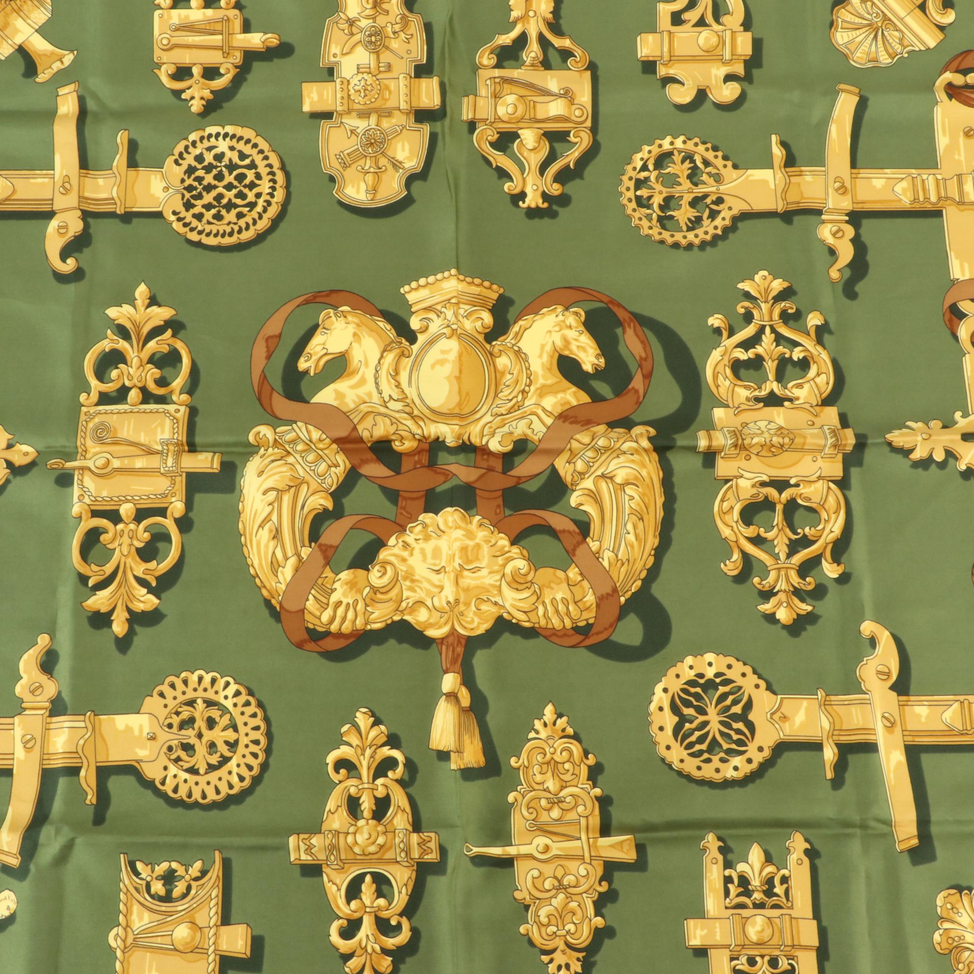 Hermès "Ferronnerie" Scarf 90 in Silk Twill