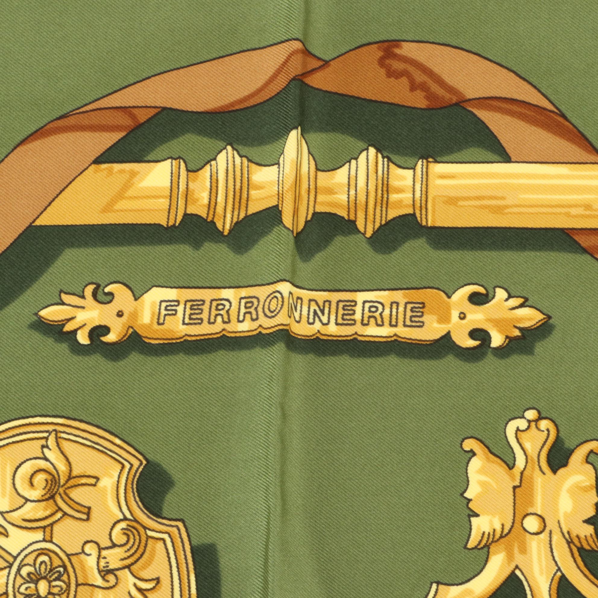 Hermès "Ferronnerie" Scarf 90 in Silk Twill
