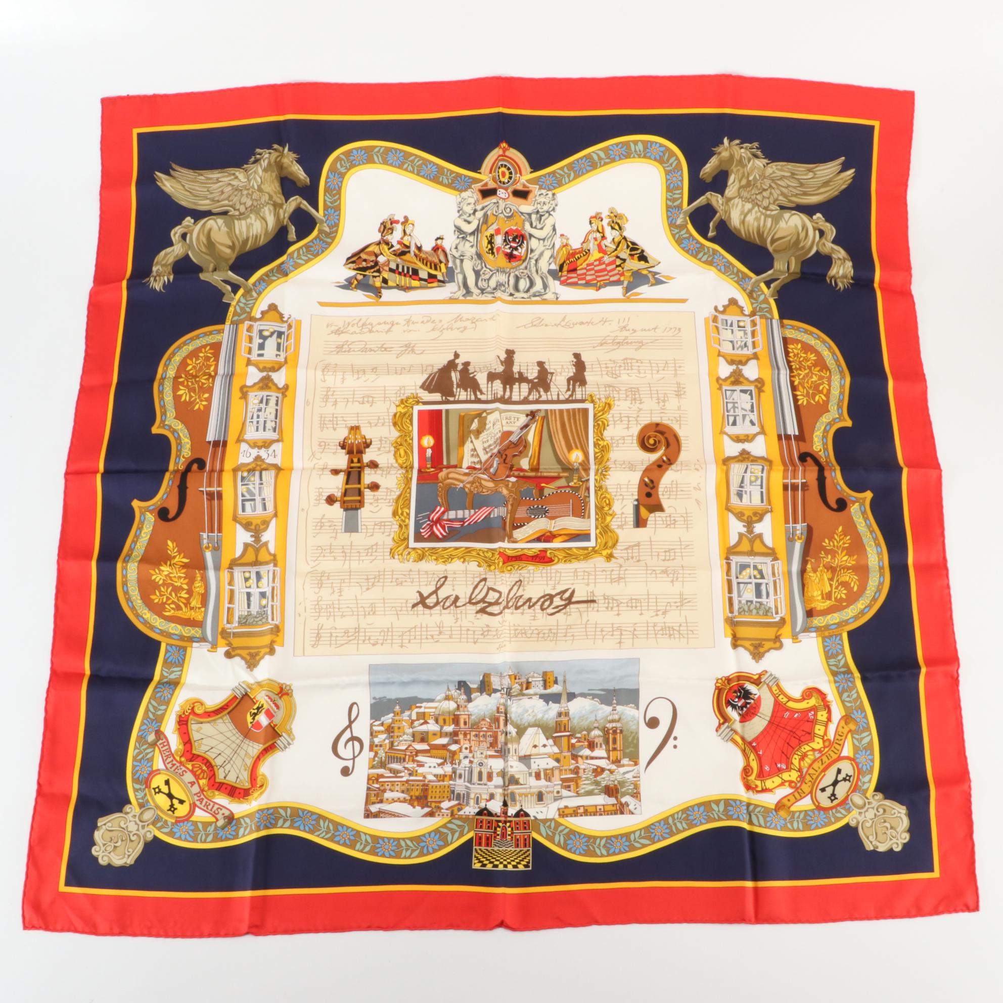 Hermès "Salzburg" Scarf 90 in Silk Twill