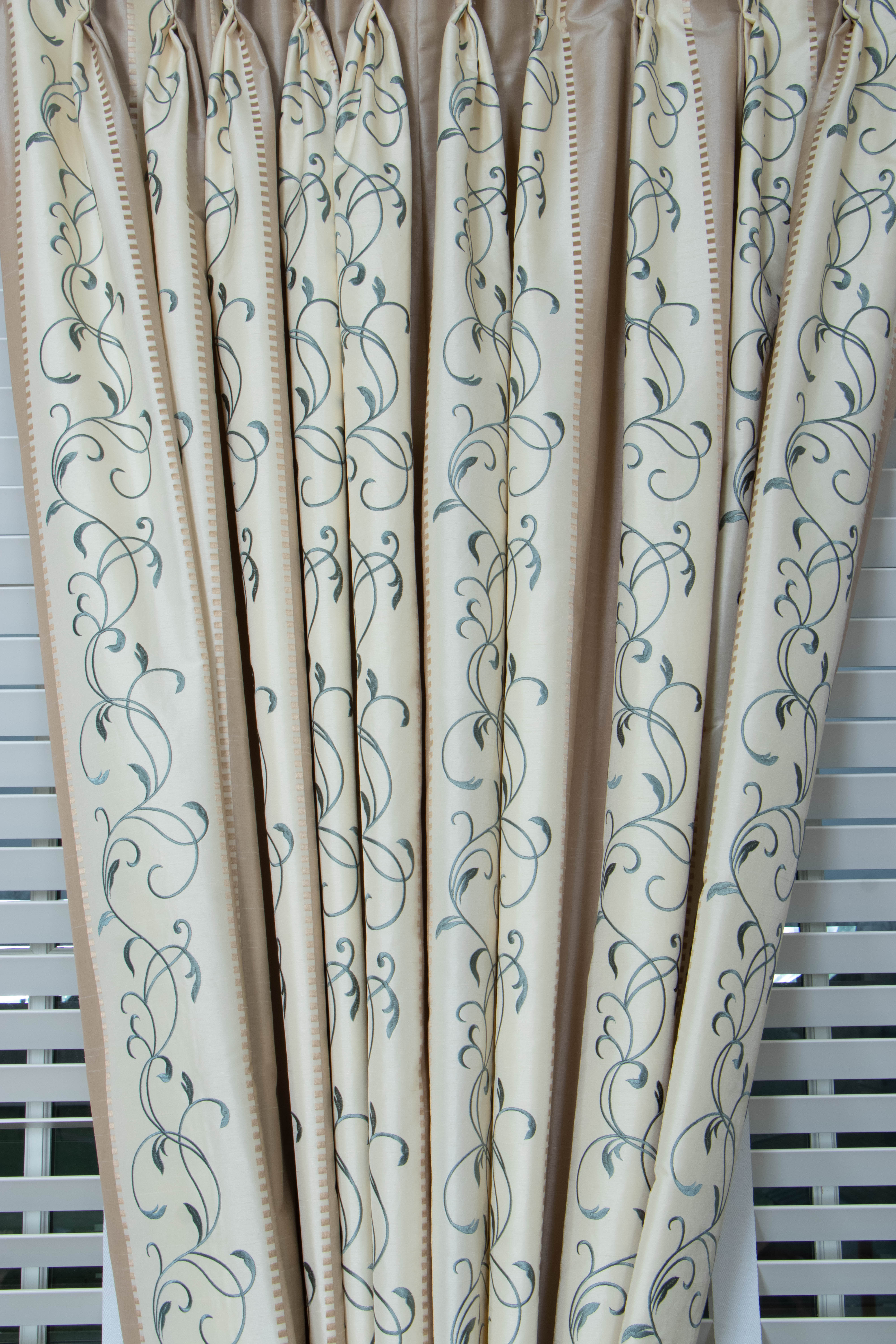 Custom Made Pinch Pleat Drapes with Tie Backs