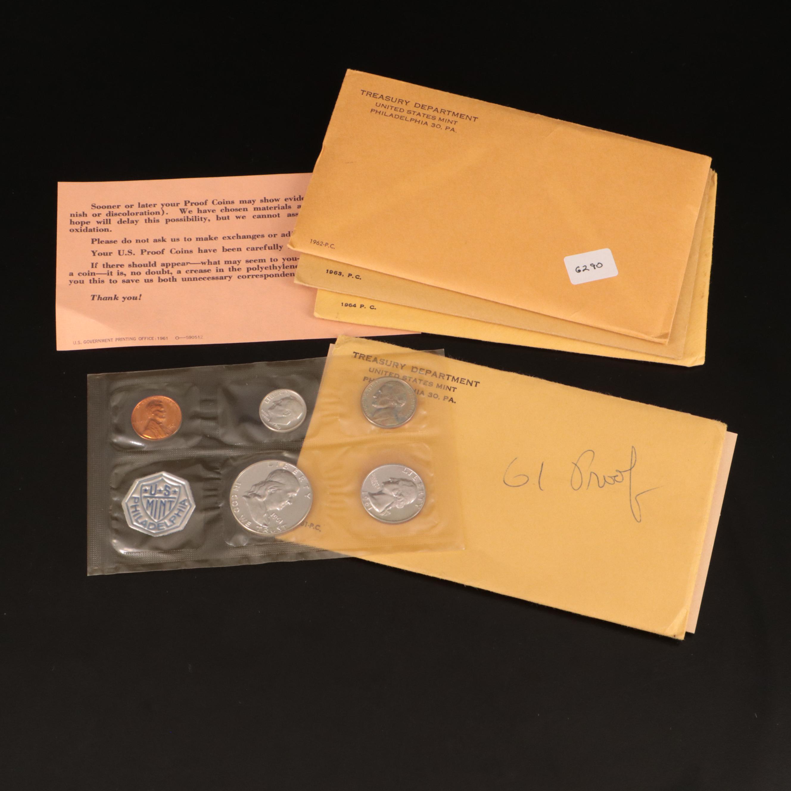 Four Early U.S. Proof Coin Sets