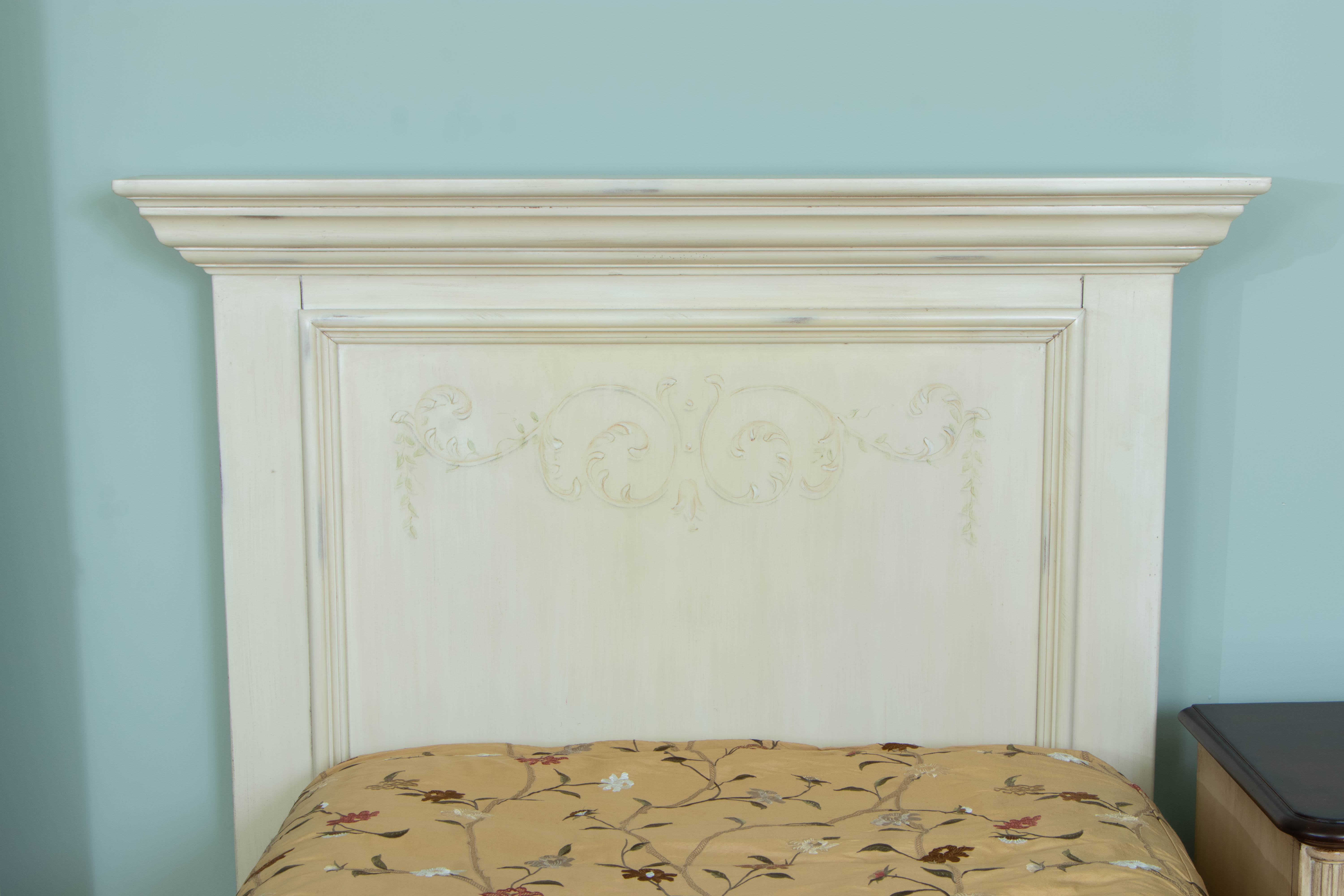 Pair of Cream-Painted Twin Headboards