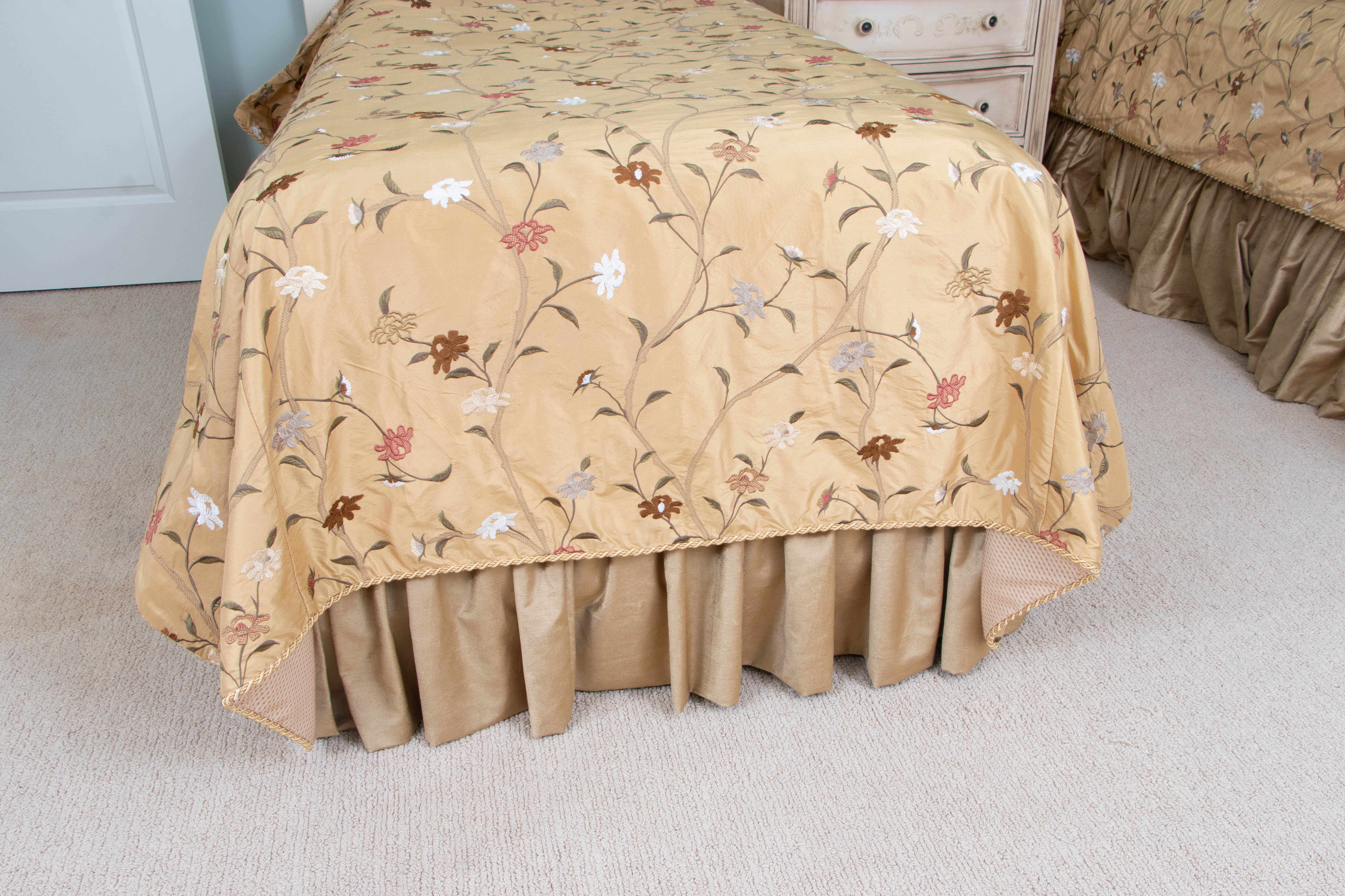 Pair of Cream-Painted Twin Headboards