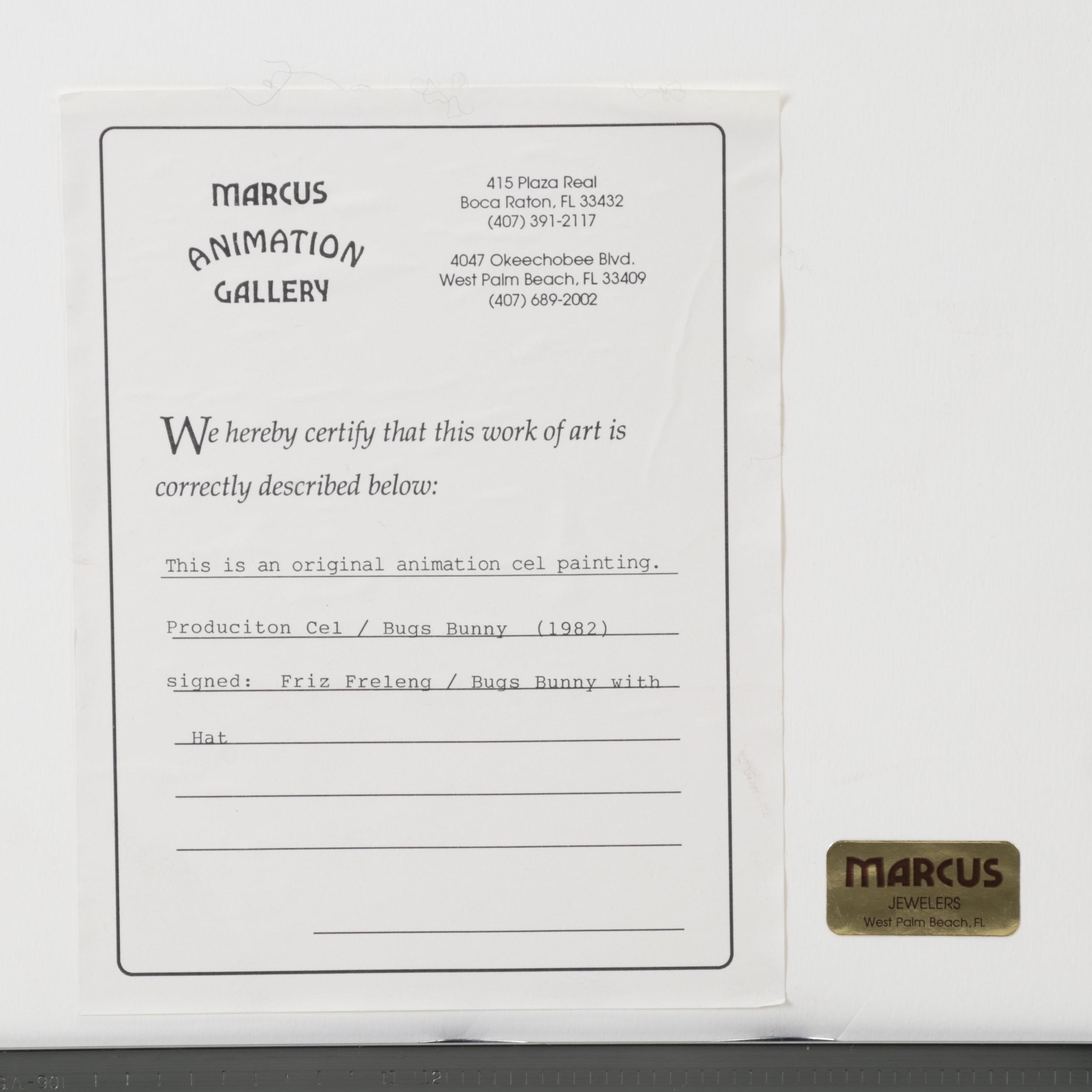 Friz Freleng Signed Hand-Painted Animation Cel "Bugs Bunny," 1982