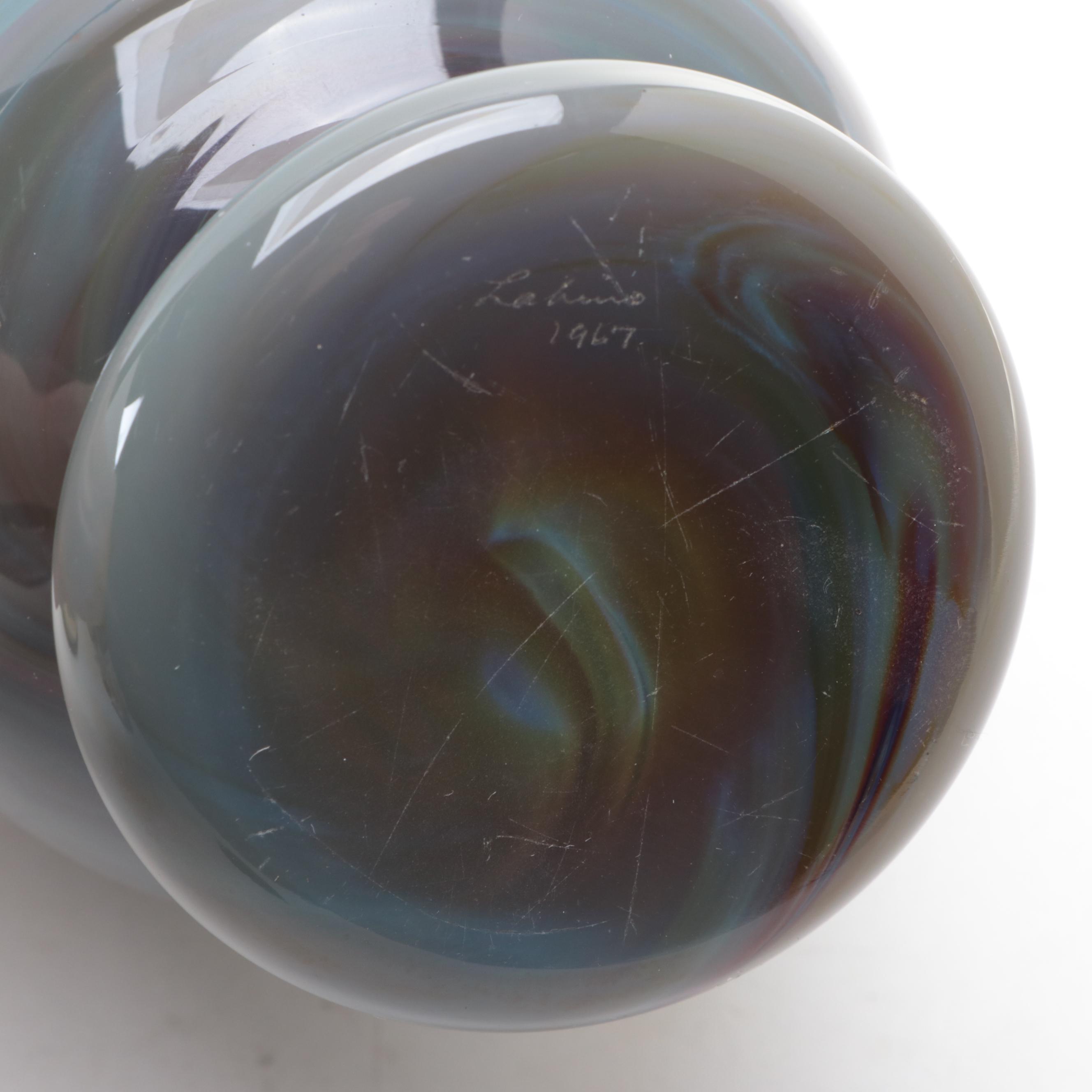 Dominick Labino Blown Agate Glass Footed Cup Vase, 1960s