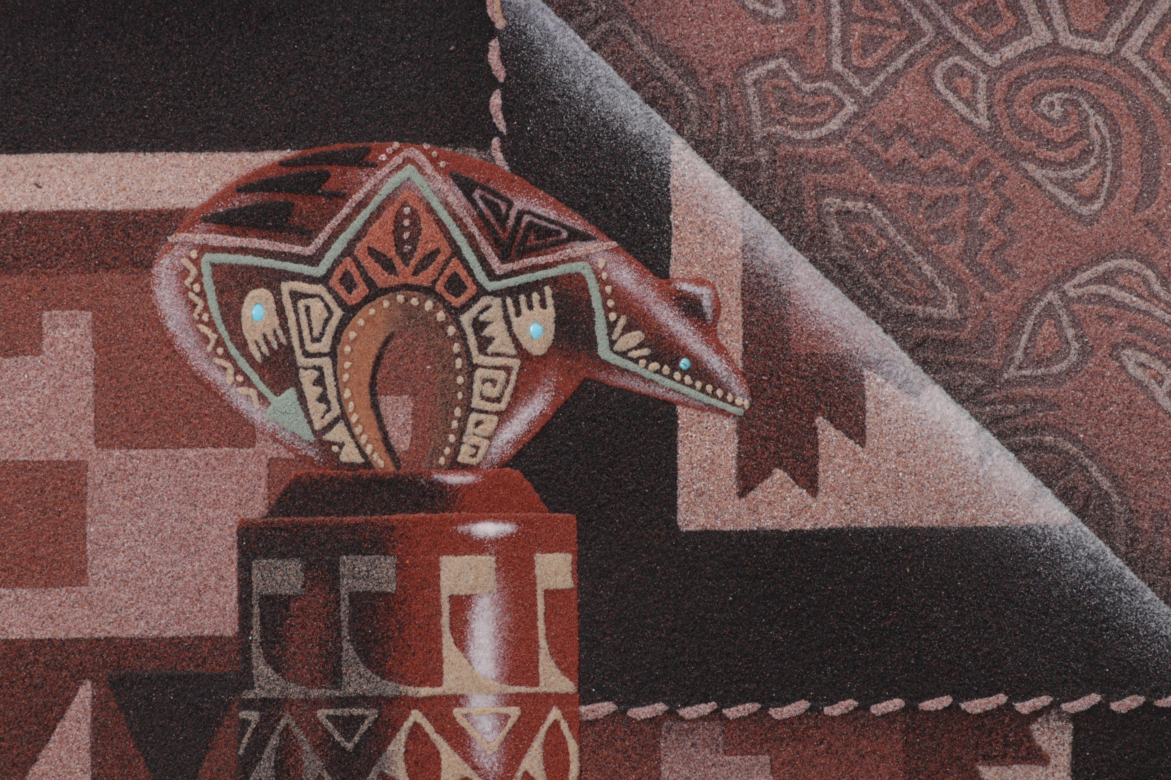 Baatsoslani Navajo Sand Painting of Still Life, Circa 1990