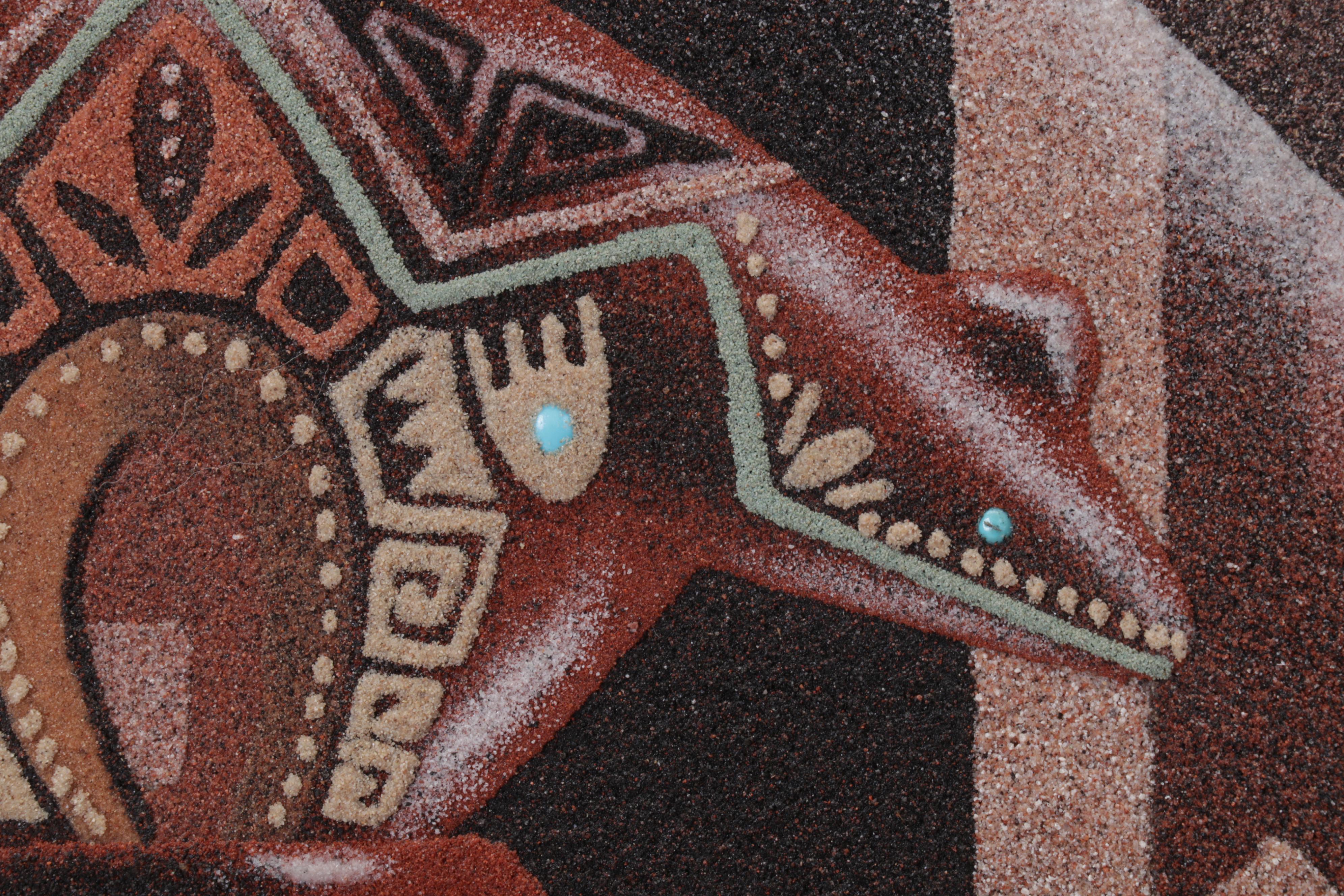 Baatsoslani Navajo Sand Painting of Still Life, Circa 1990