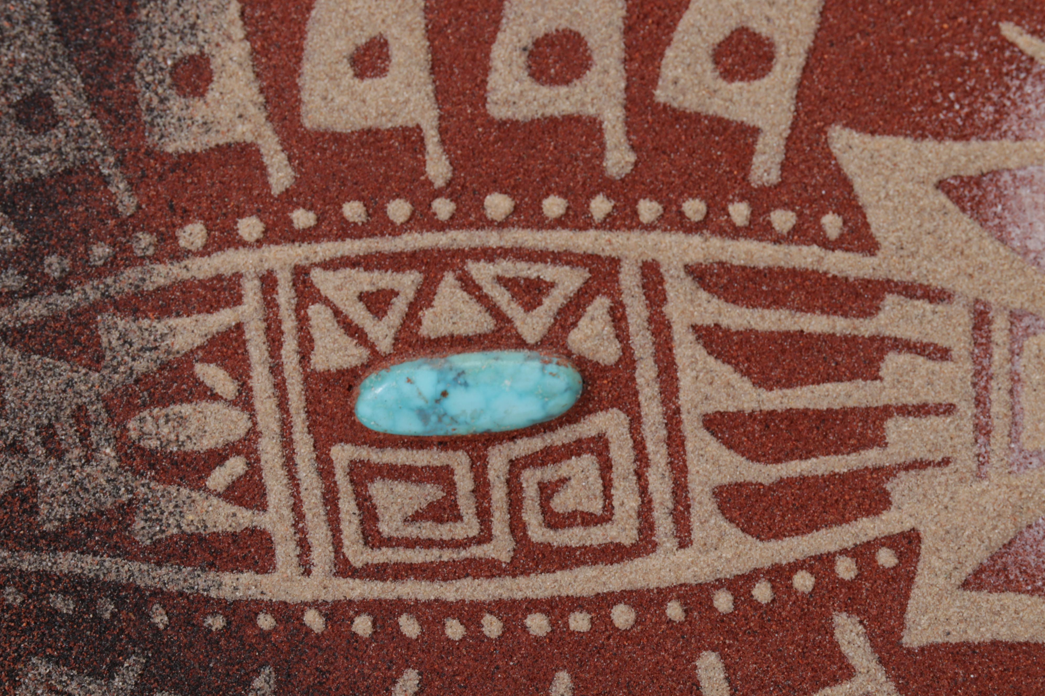 Baatsoslani Navajo Sand Painting of Still Life, Circa 1990