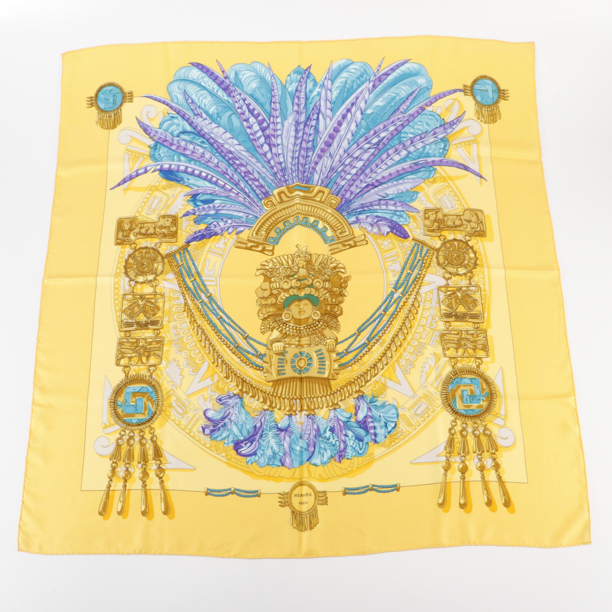 Hermès "Mexique" Scarf 90 in Silk Twill