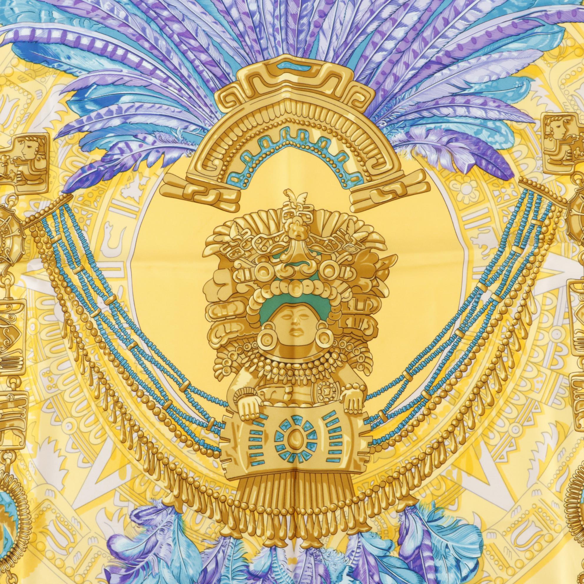 Hermès "Mexique" Scarf 90 in Silk Twill