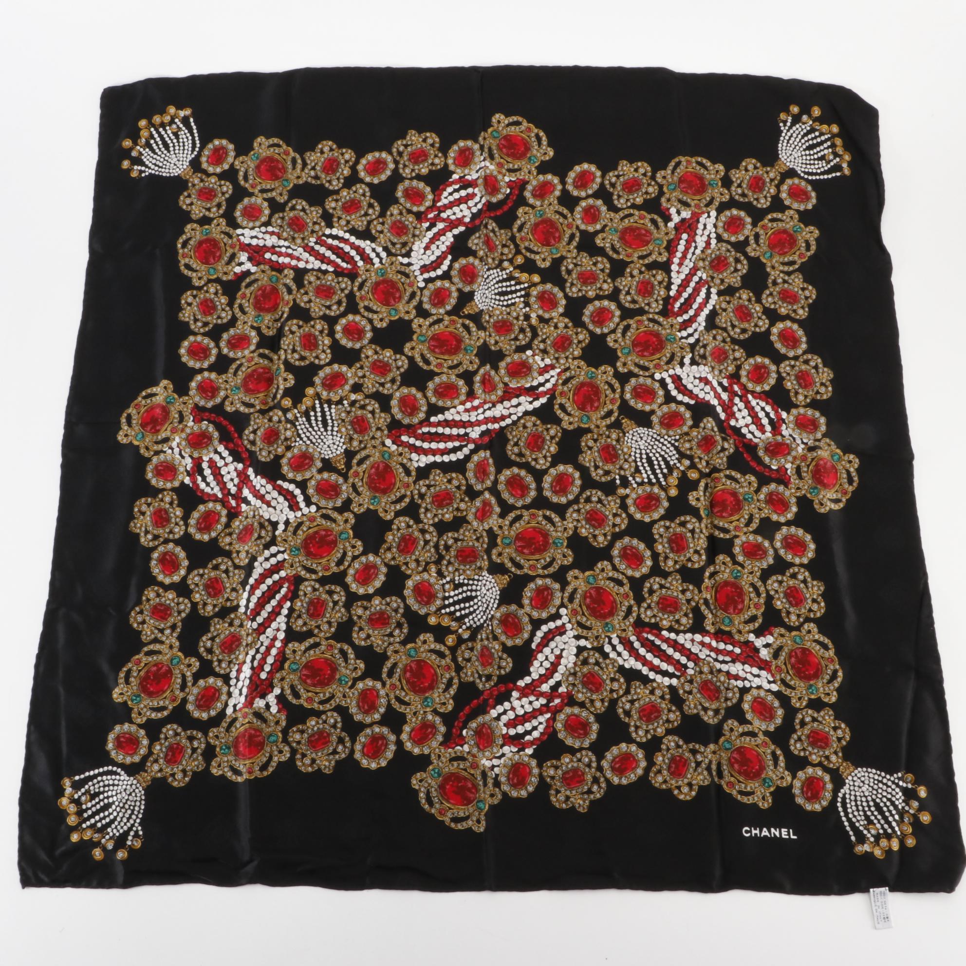 Chanel Bijoux Silk Jacquard Scarf