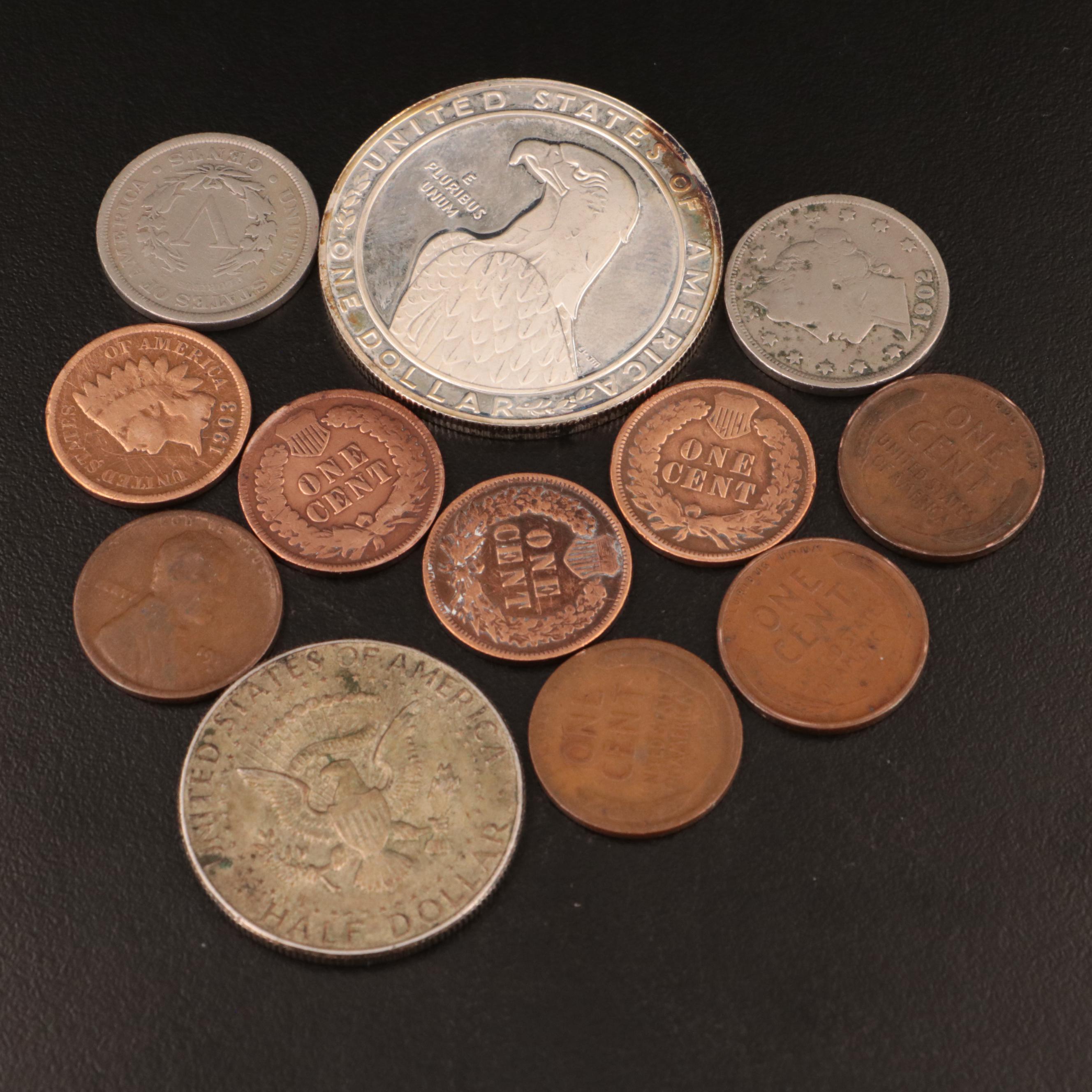 Small Collection of U.S. Coins and  Copper Medals