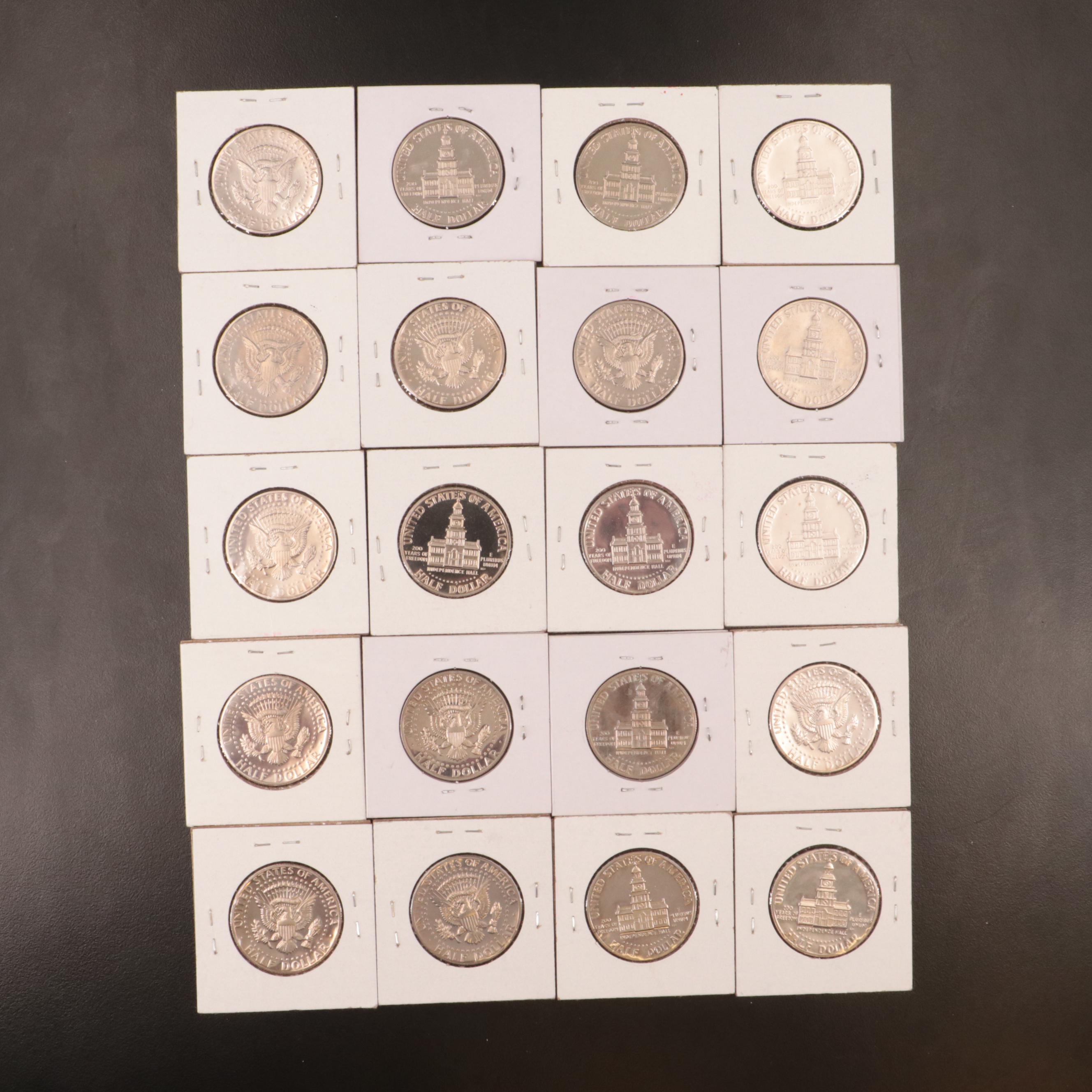 Twenty Proof Kennedy Half Dollars