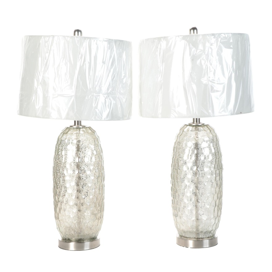 Décor Therapy Dimpled Mercury Glass Finish Table Lamps