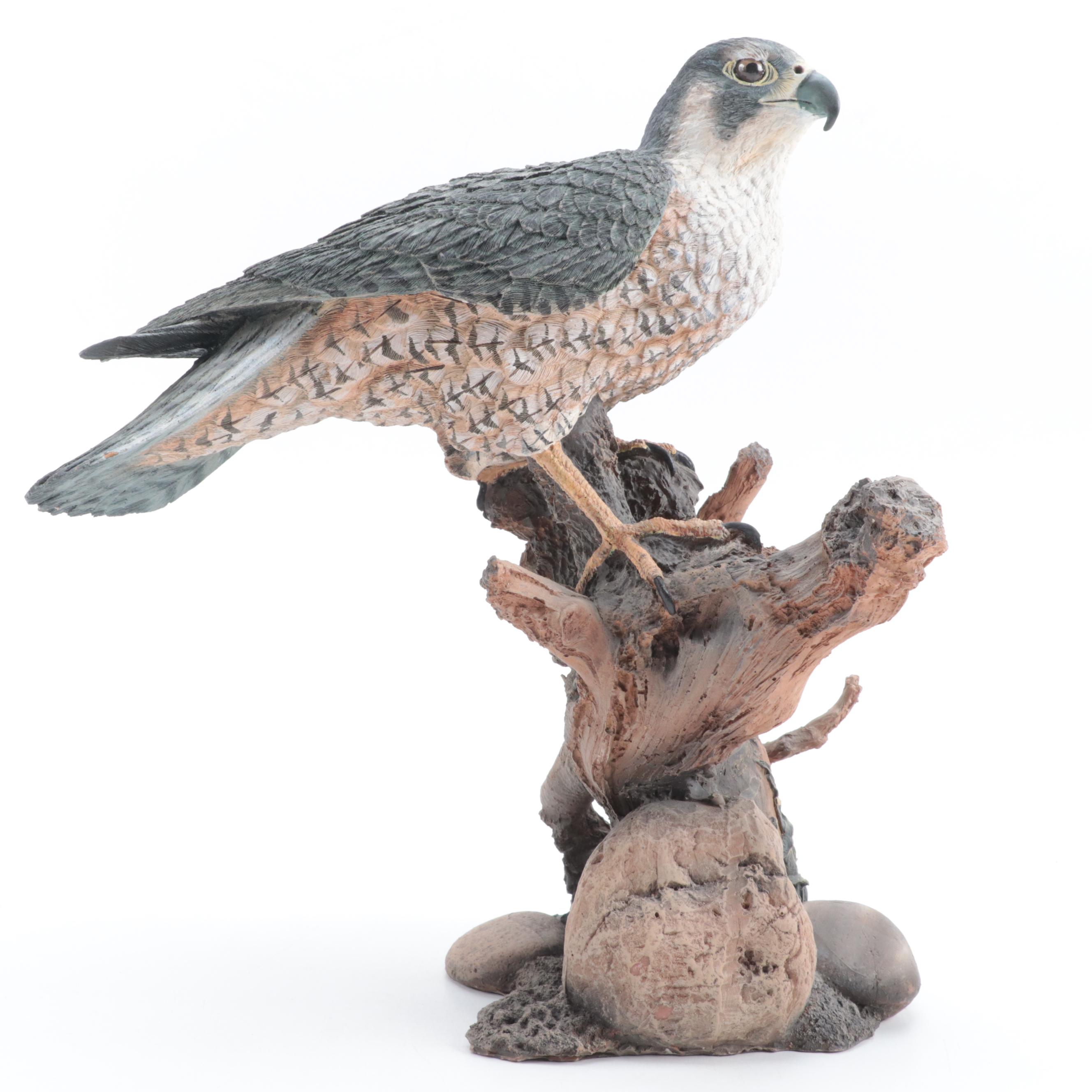 Second Nature Design Resin Figure of a Peregrine Falcon