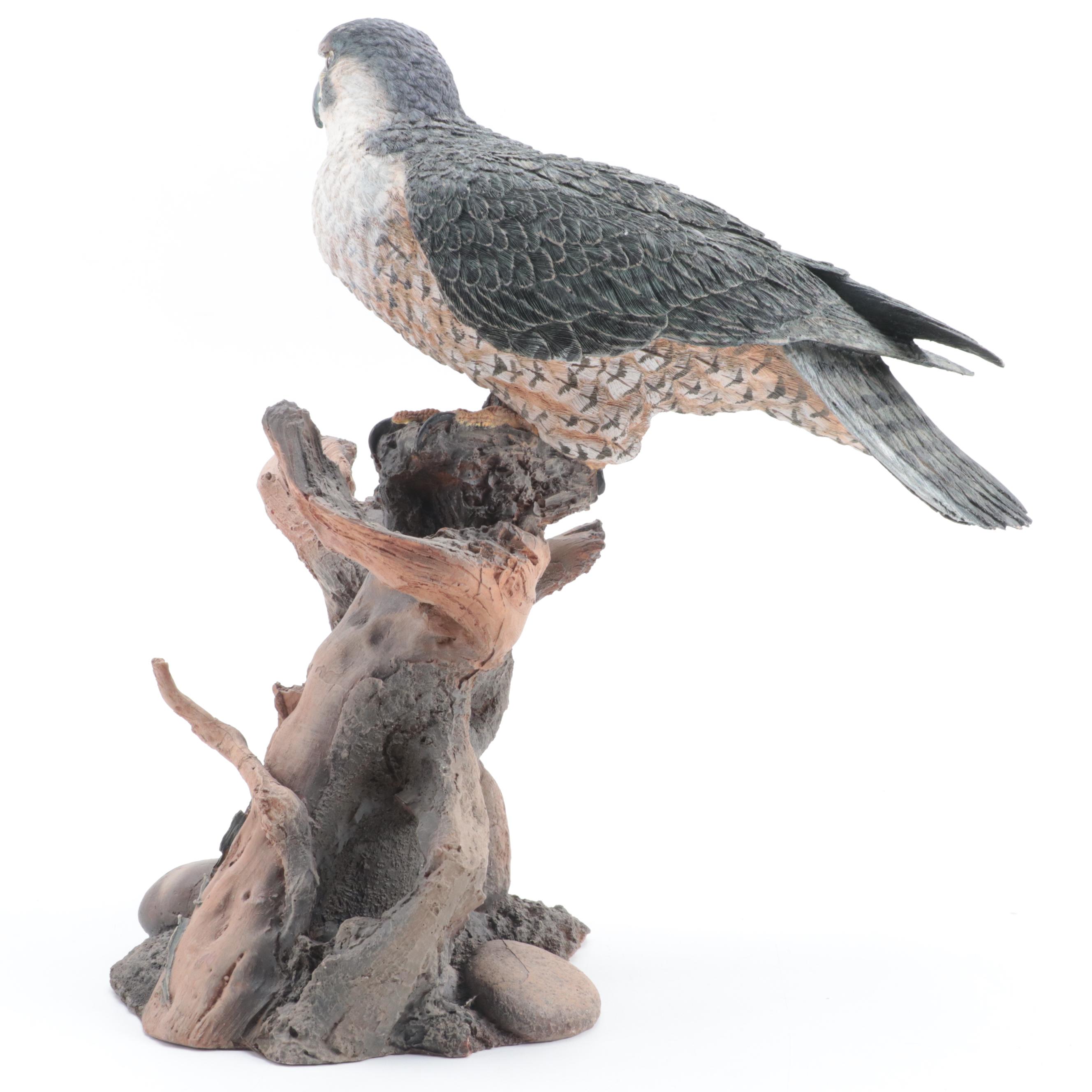 Second Nature Design Resin Figure of a Peregrine Falcon