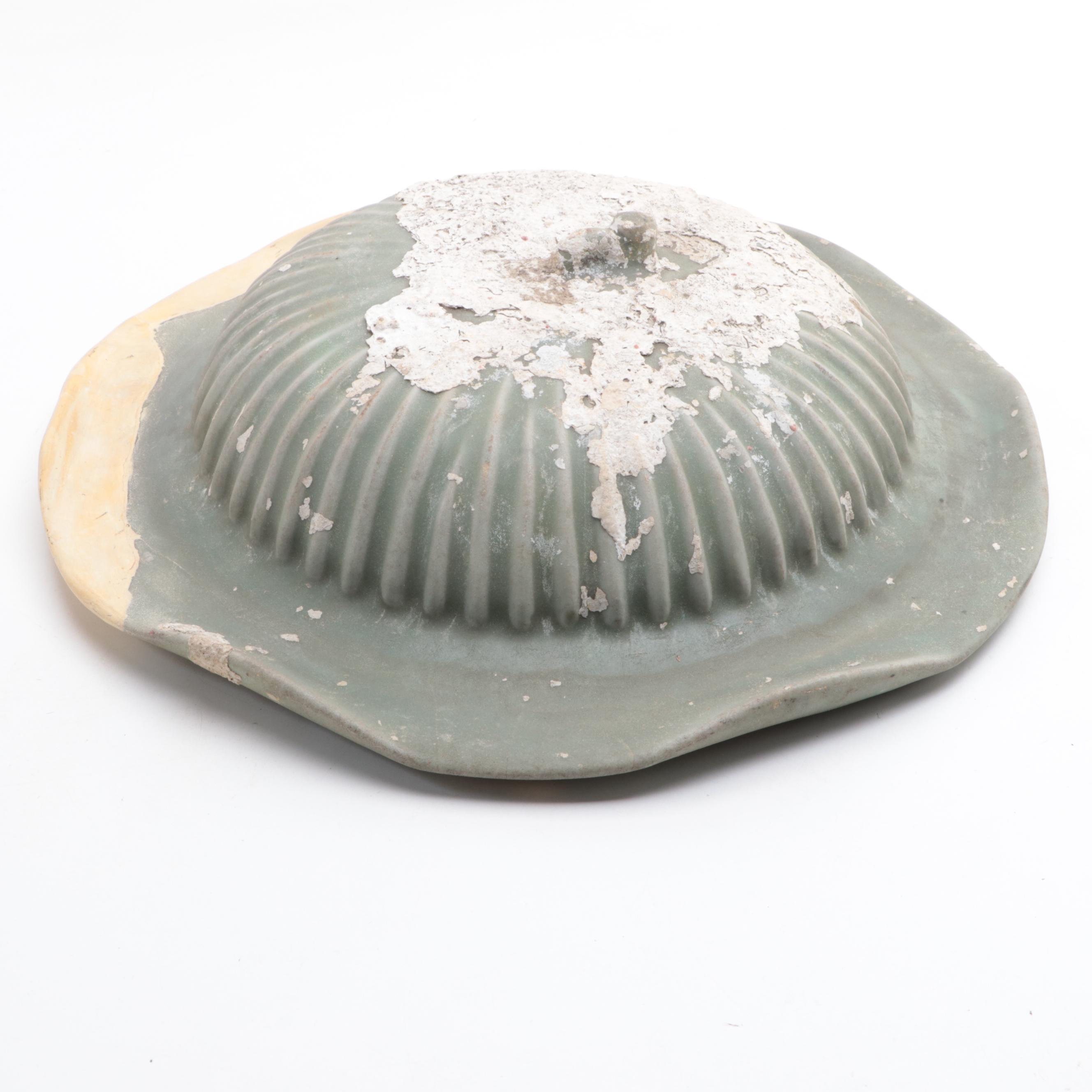 Chinese Celadon Earthenware Jar Cover, probably Song Dynasty