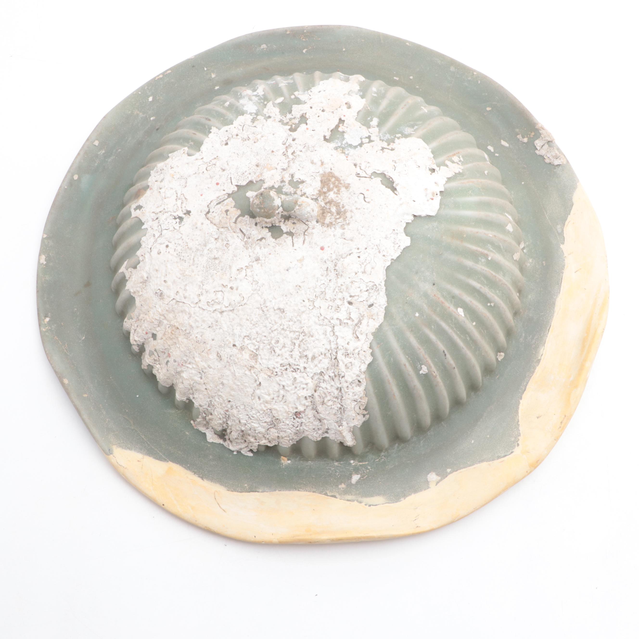 Chinese Celadon Earthenware Jar Cover, probably Song Dynasty