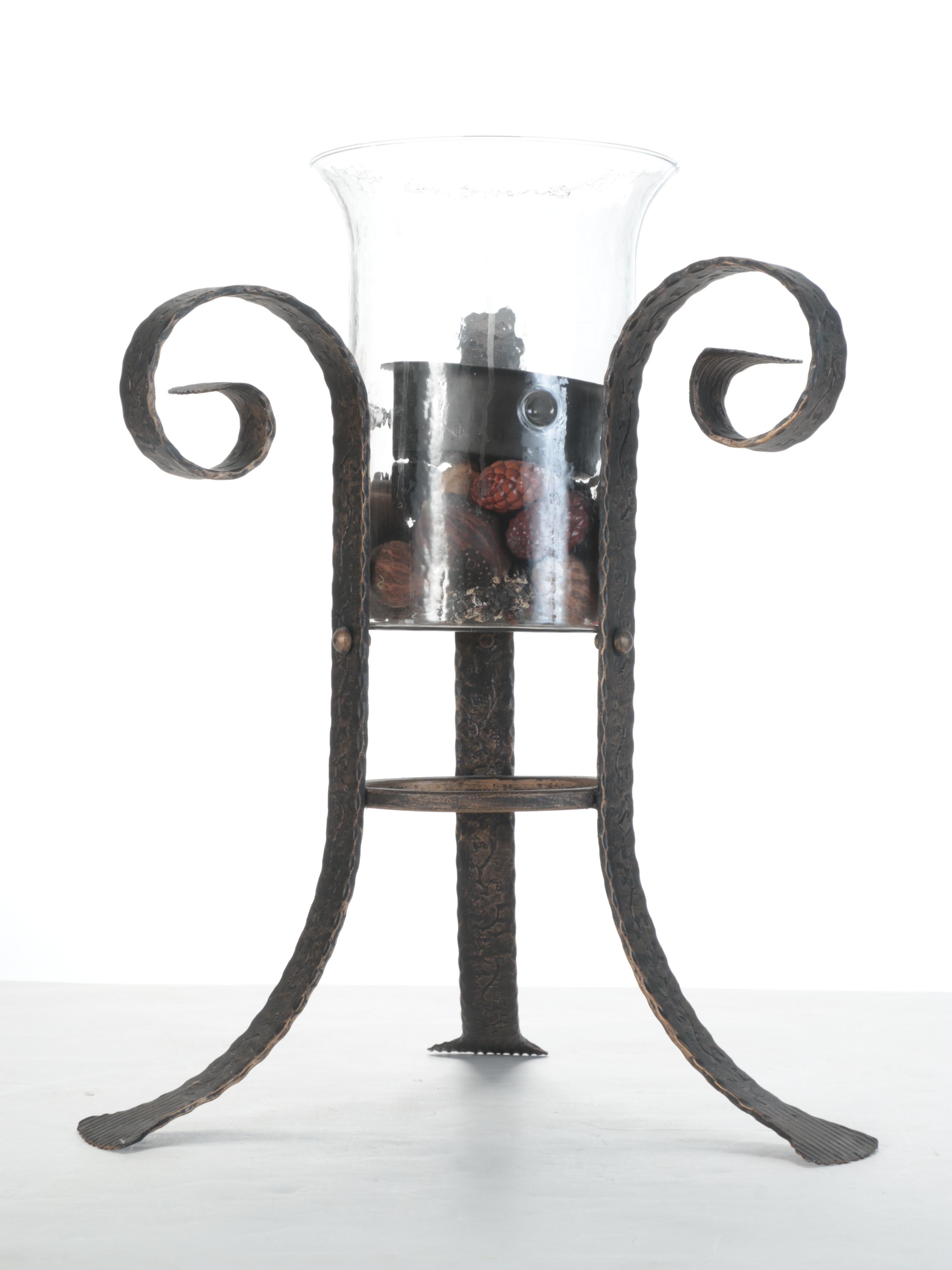 Copper and Glass Candelabras