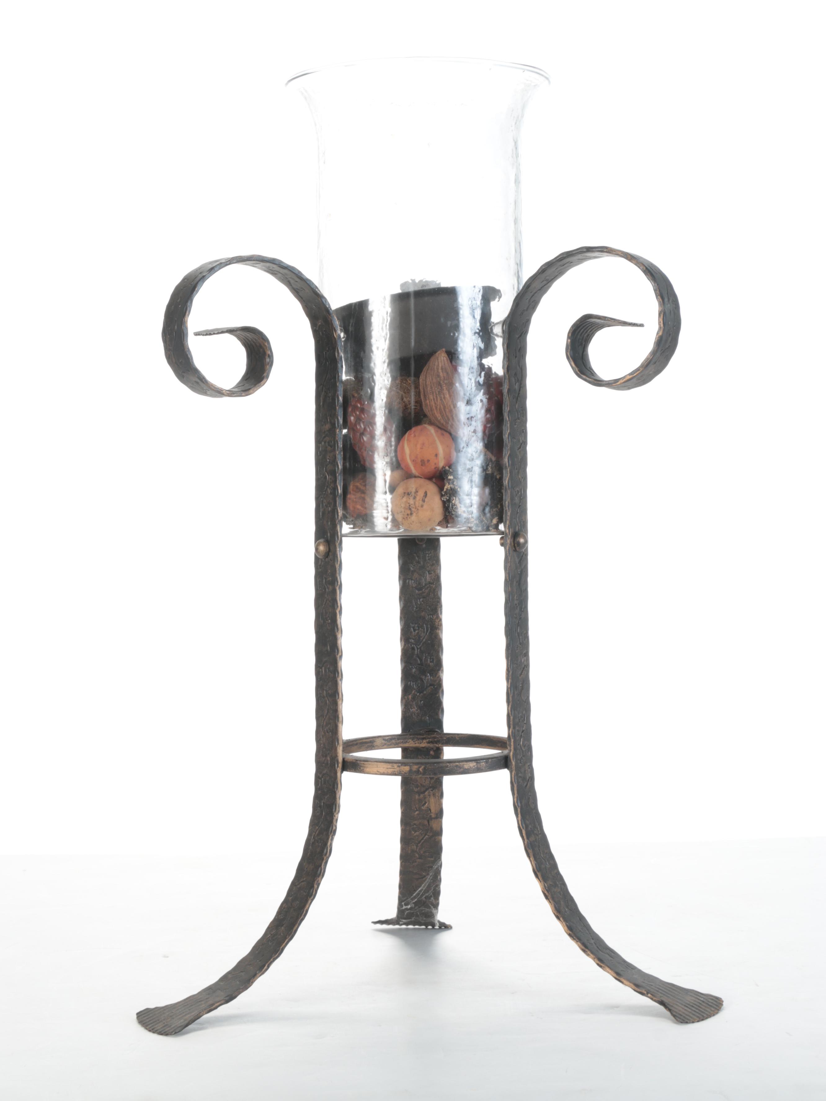 Copper and Glass Candelabras