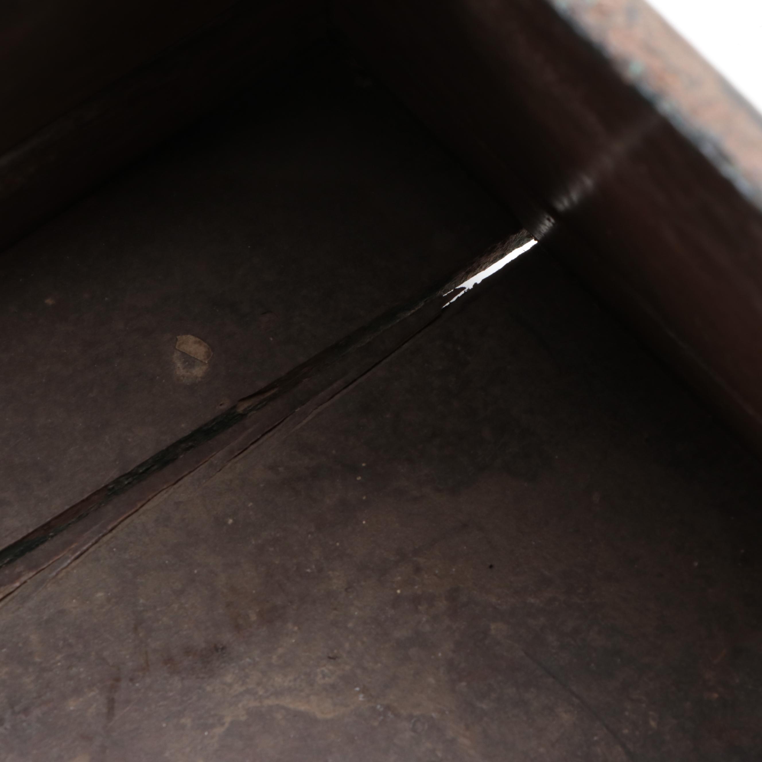 Chinese Metal Rimmed Wood Rice/Grain Measure, Early 20th Century