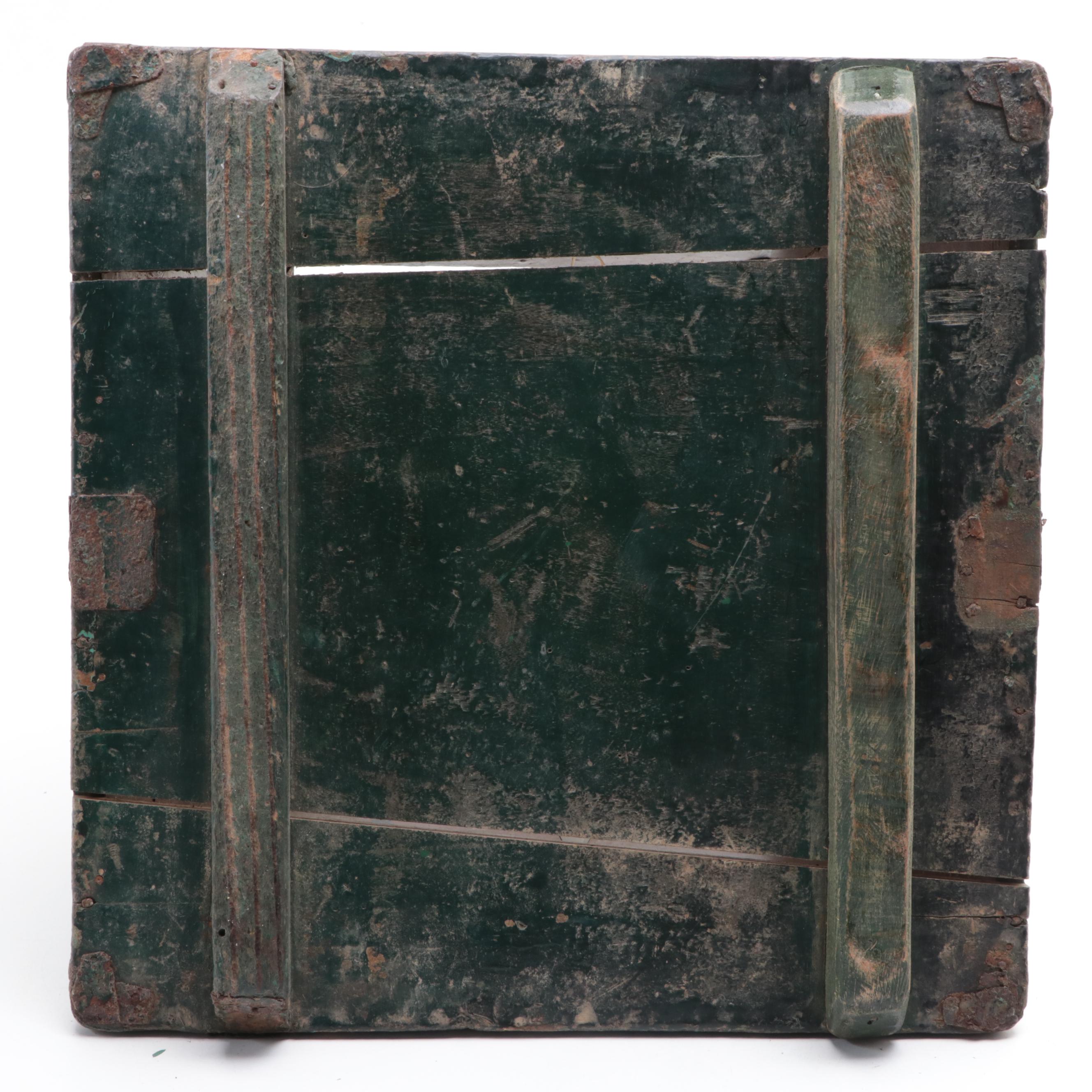 Chinese Metal Rimmed Wood Rice/Grain Measure, Early 20th Century