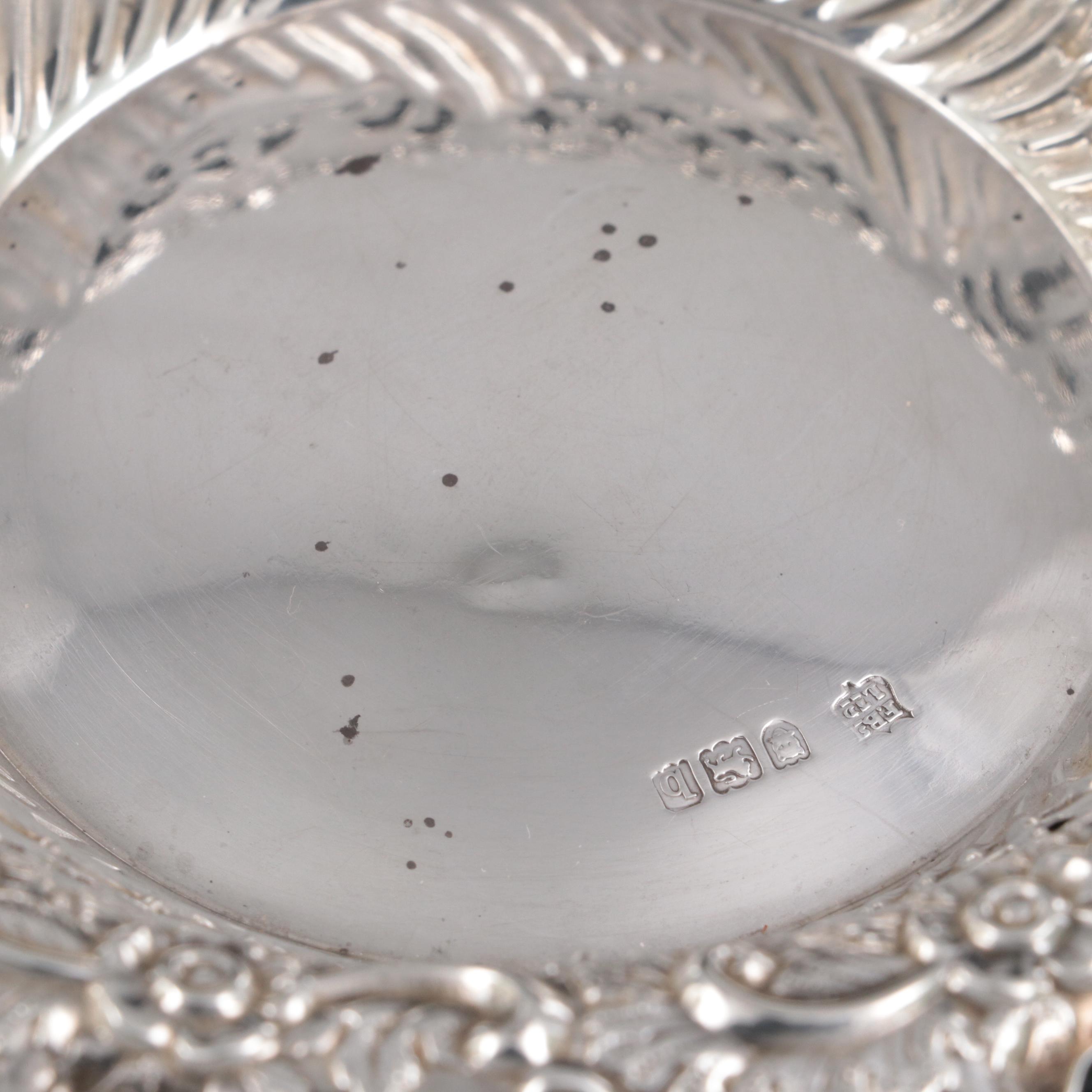 Fenton Brothers Ltd. of London Pierced Sterling Silver Nut Dish, 1897