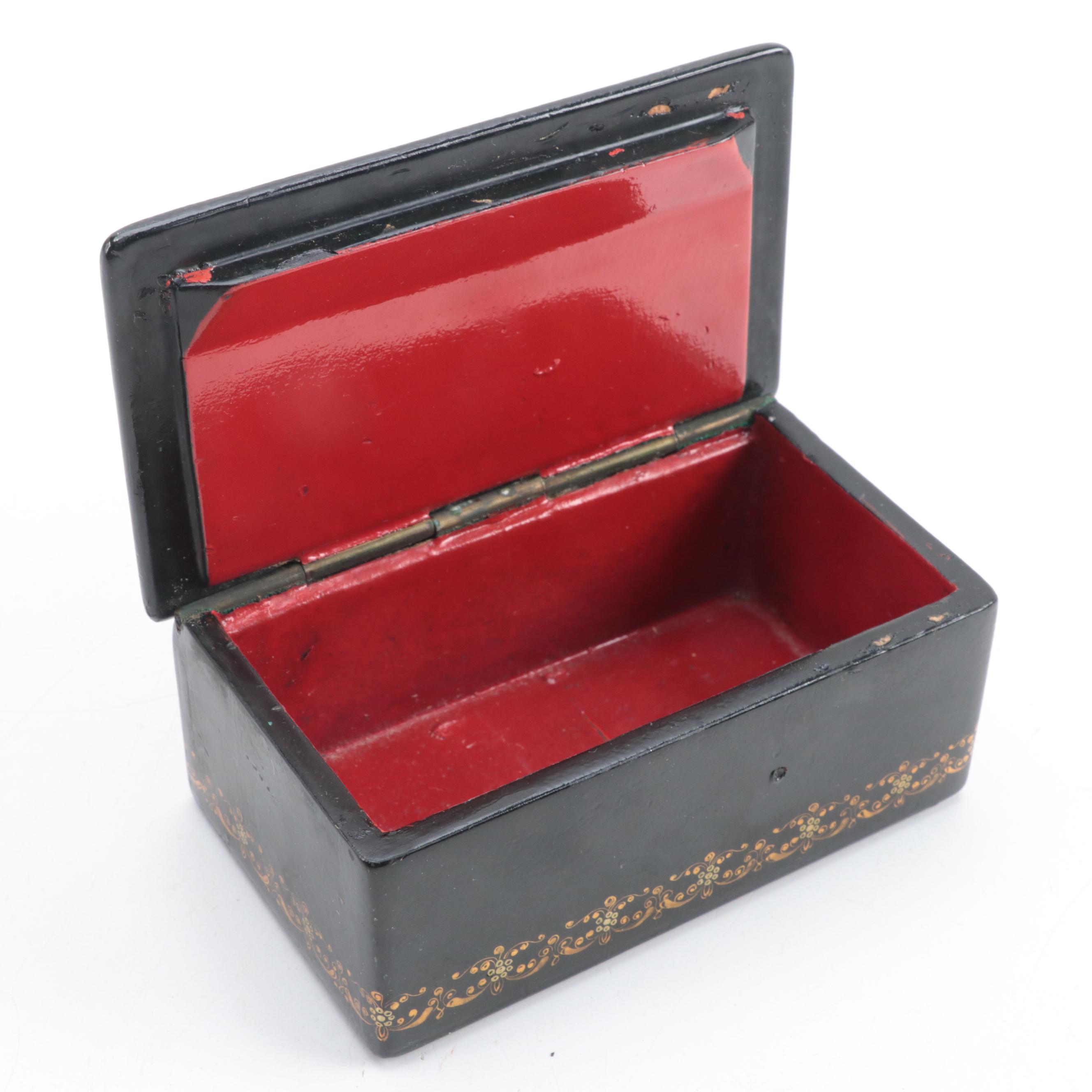 Russian Palekh Hand-Painted Fairytale Lacquer Box