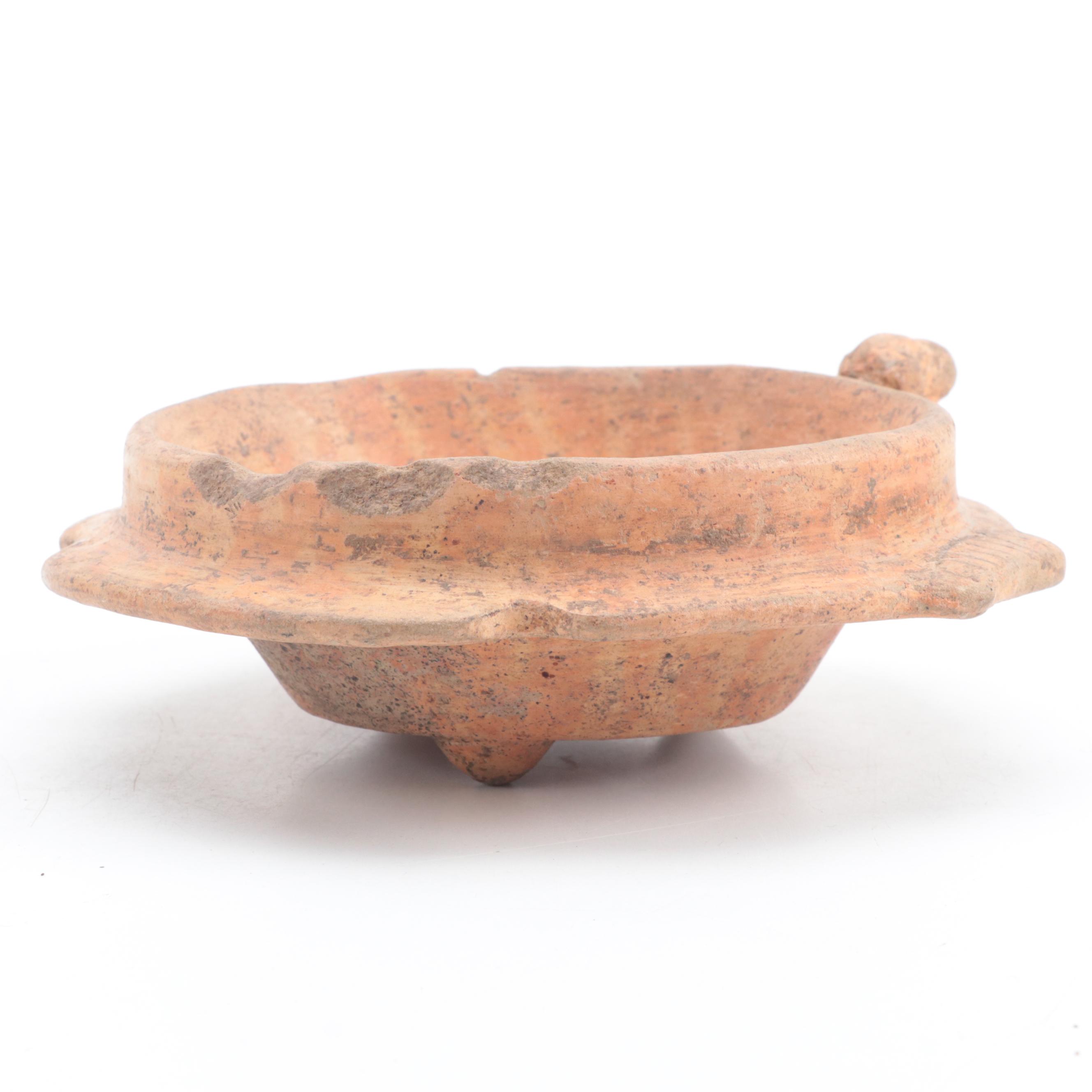 Pre-Columbian Ceramic Stylized Bird Tripod Bowl, Guatemala