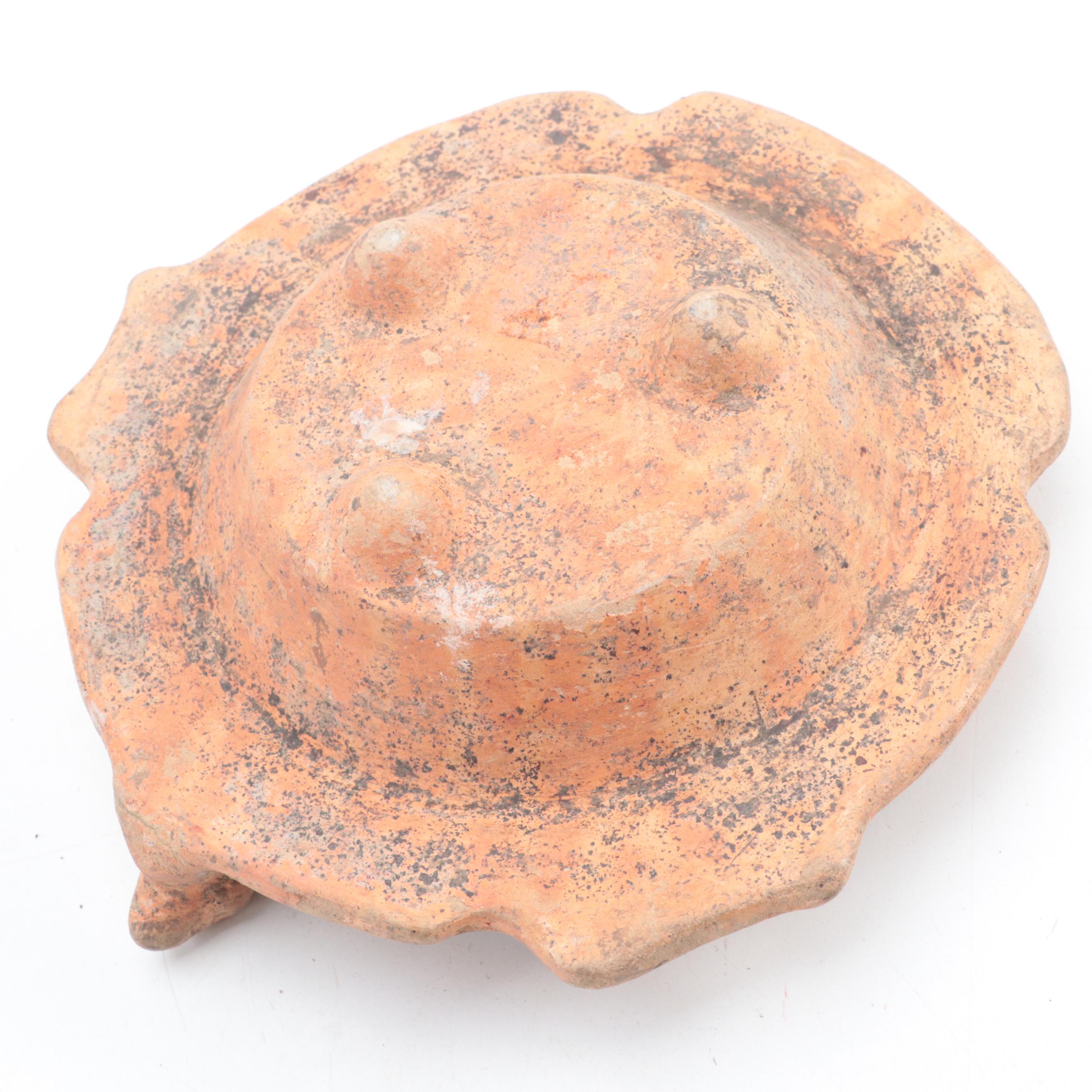 Pre-Columbian Ceramic Stylized Bird Tripod Bowl, Guatemala