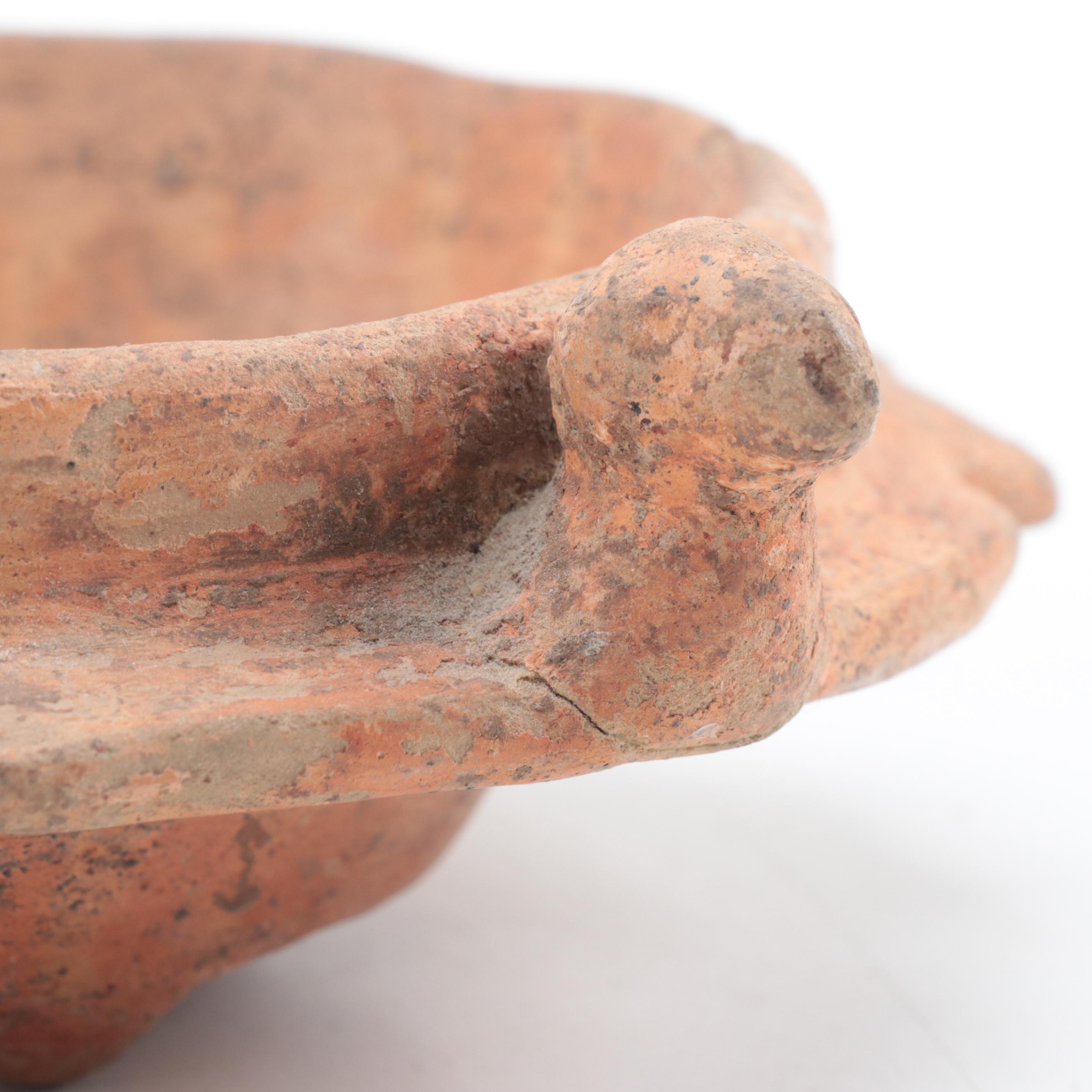 Pre-Columbian Ceramic Stylized Bird Tripod Bowl, Guatemala