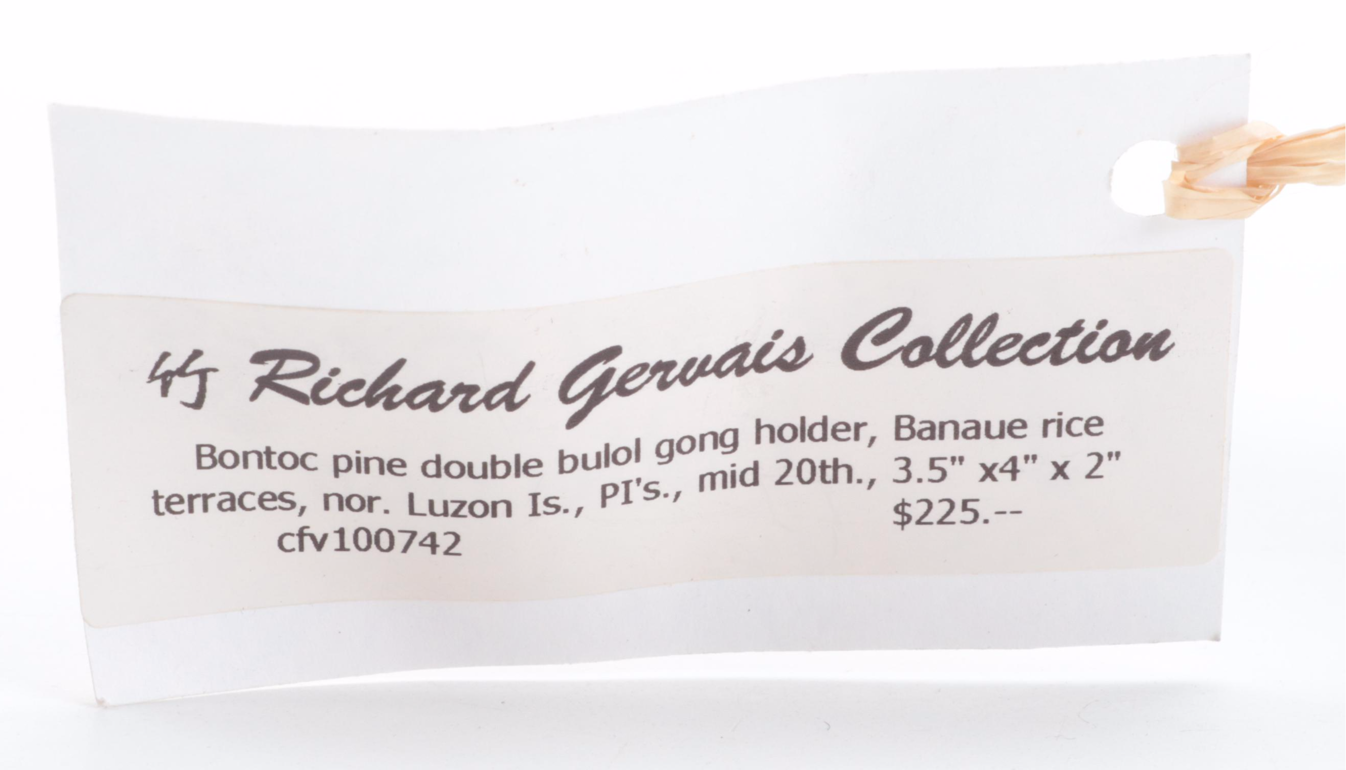 Luzon Philippines Carved Pine Bulol and Other Gong Holders, 20th Century
