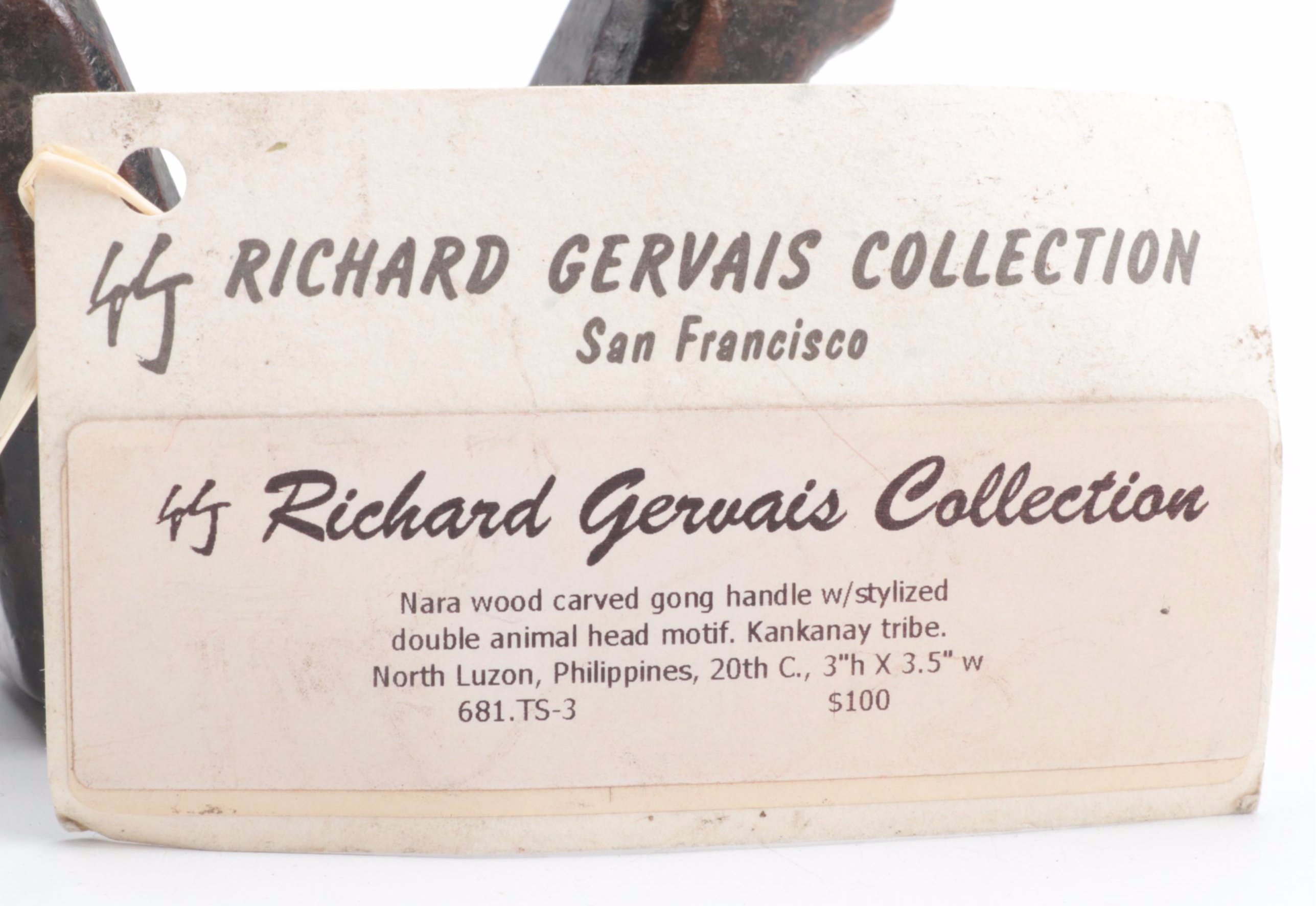 Luzon Philippines Carved Pine Bulol and Other Gong Holders, 20th Century