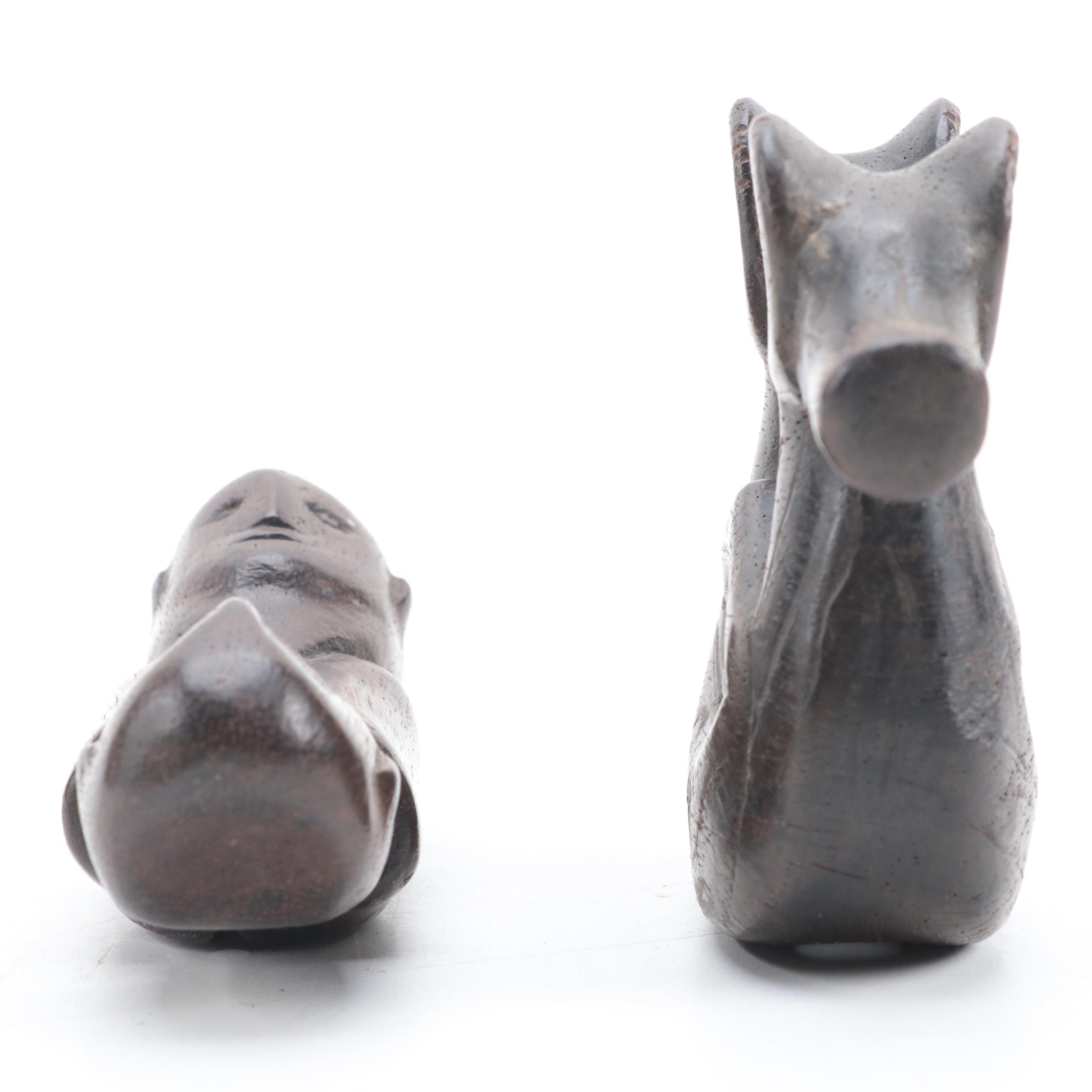 Luzon Philippines Carved Pine Bulol and Other Gong Holders, 20th Century