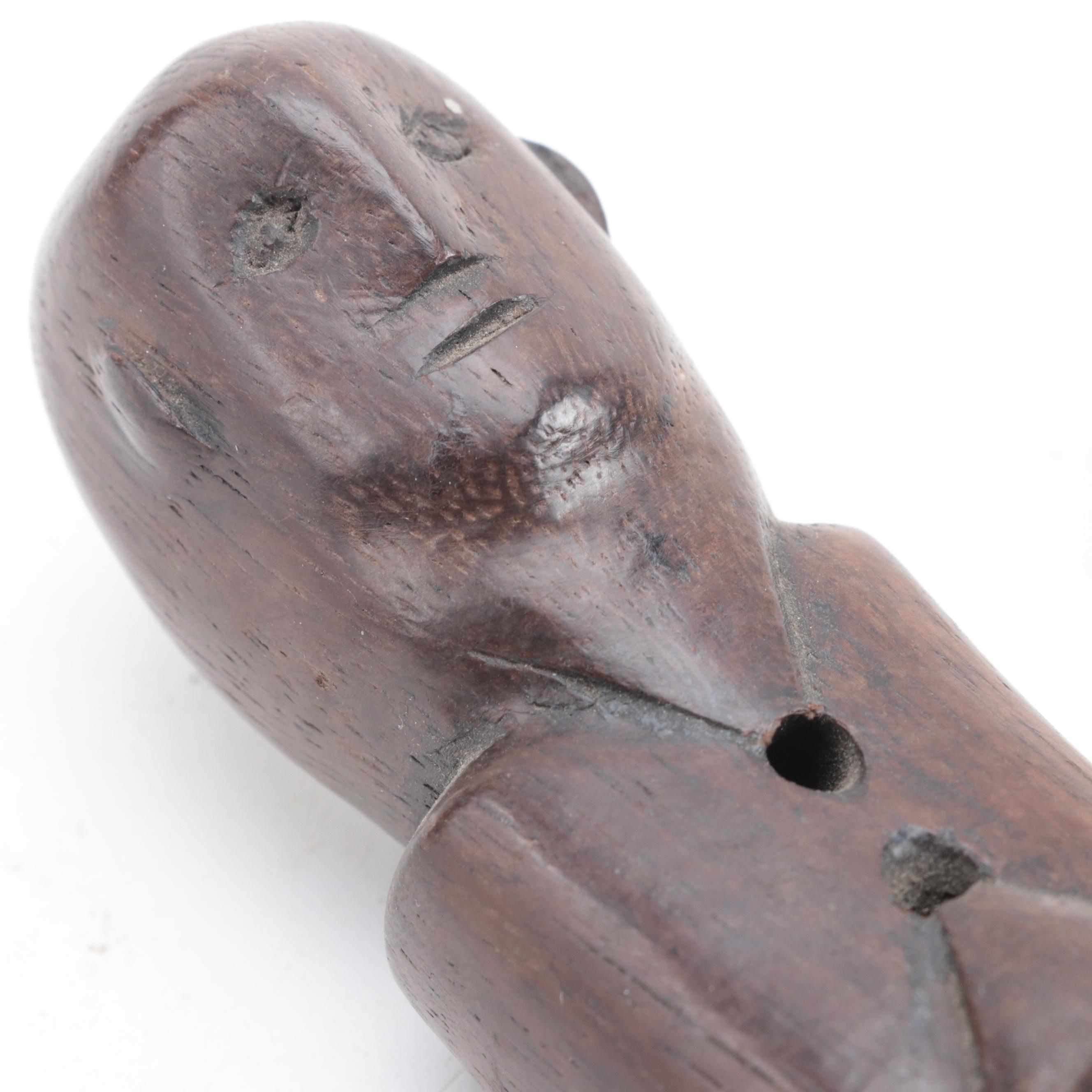 Luzon Philippines Carved Pine Bulol and Other Gong Holders, 20th Century