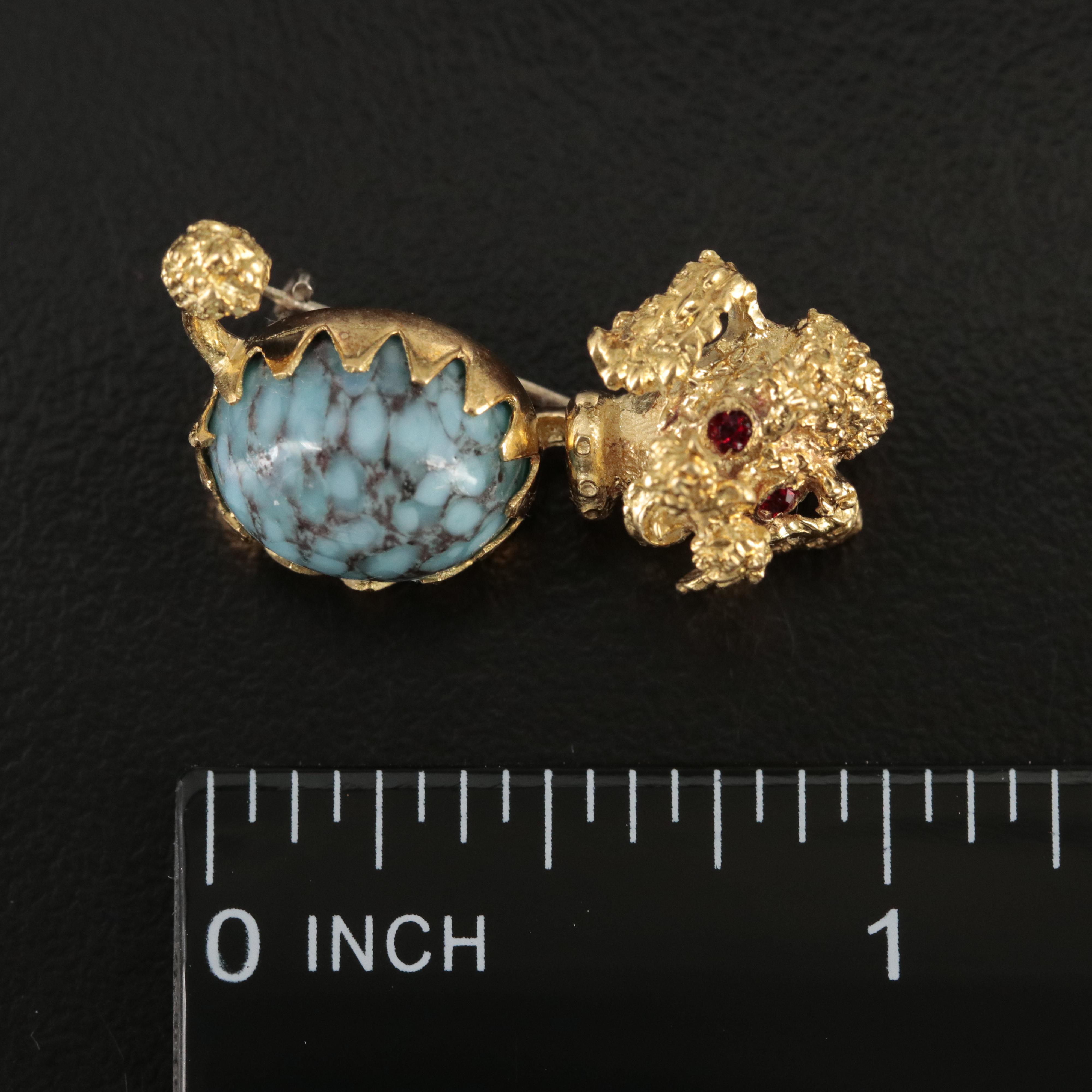 1960s 18K Poodle Brooch