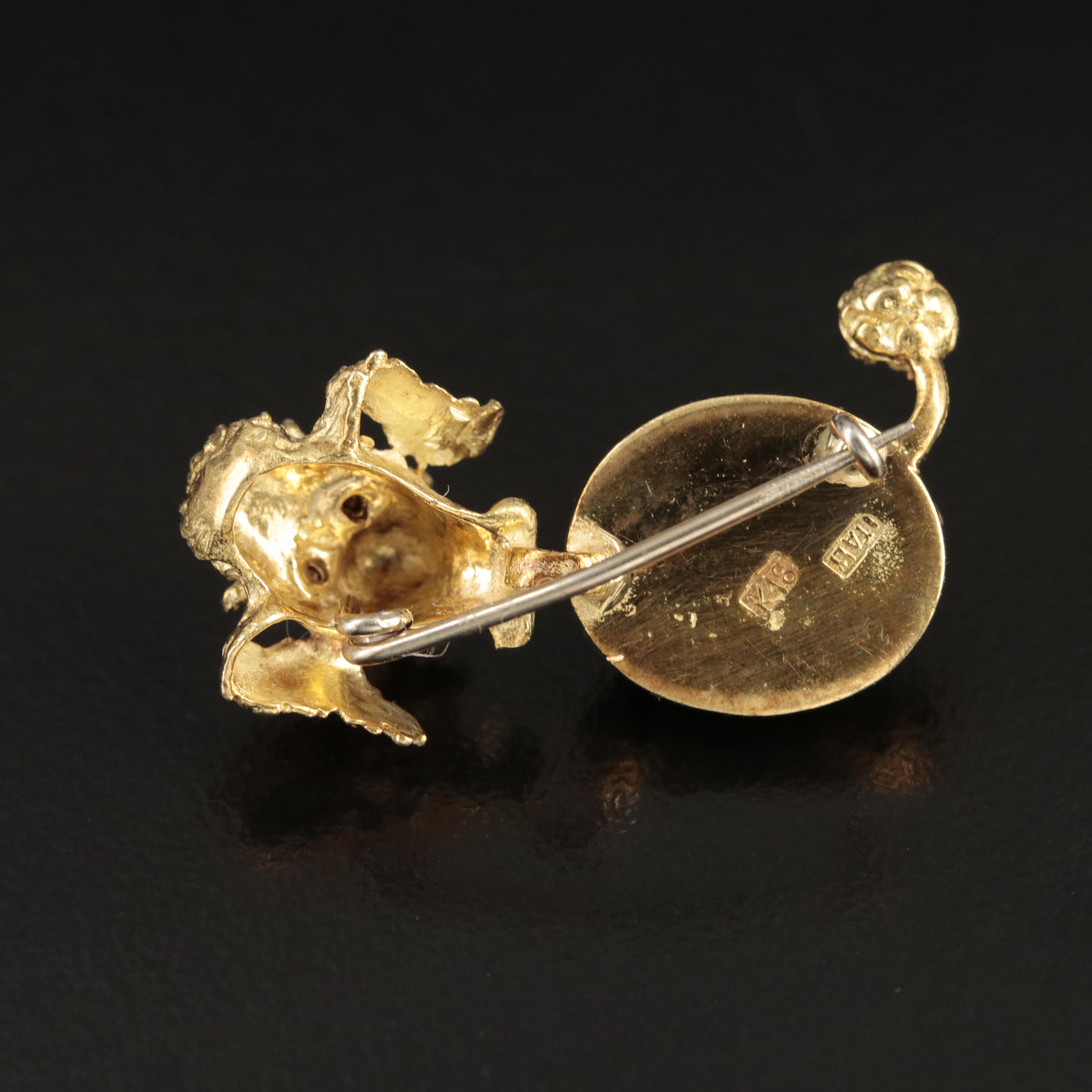 1960s 18K Poodle Brooch