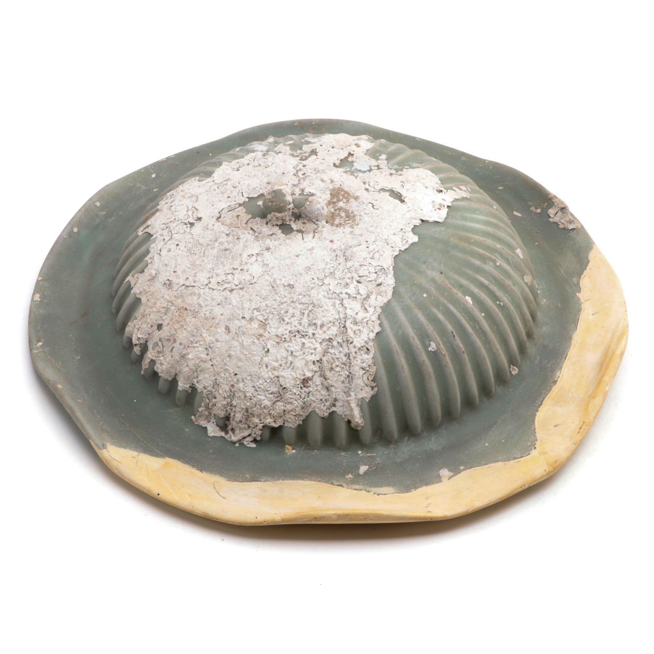 Chinese Celadon Earthenware Jar Cover, probably Song Dynasty