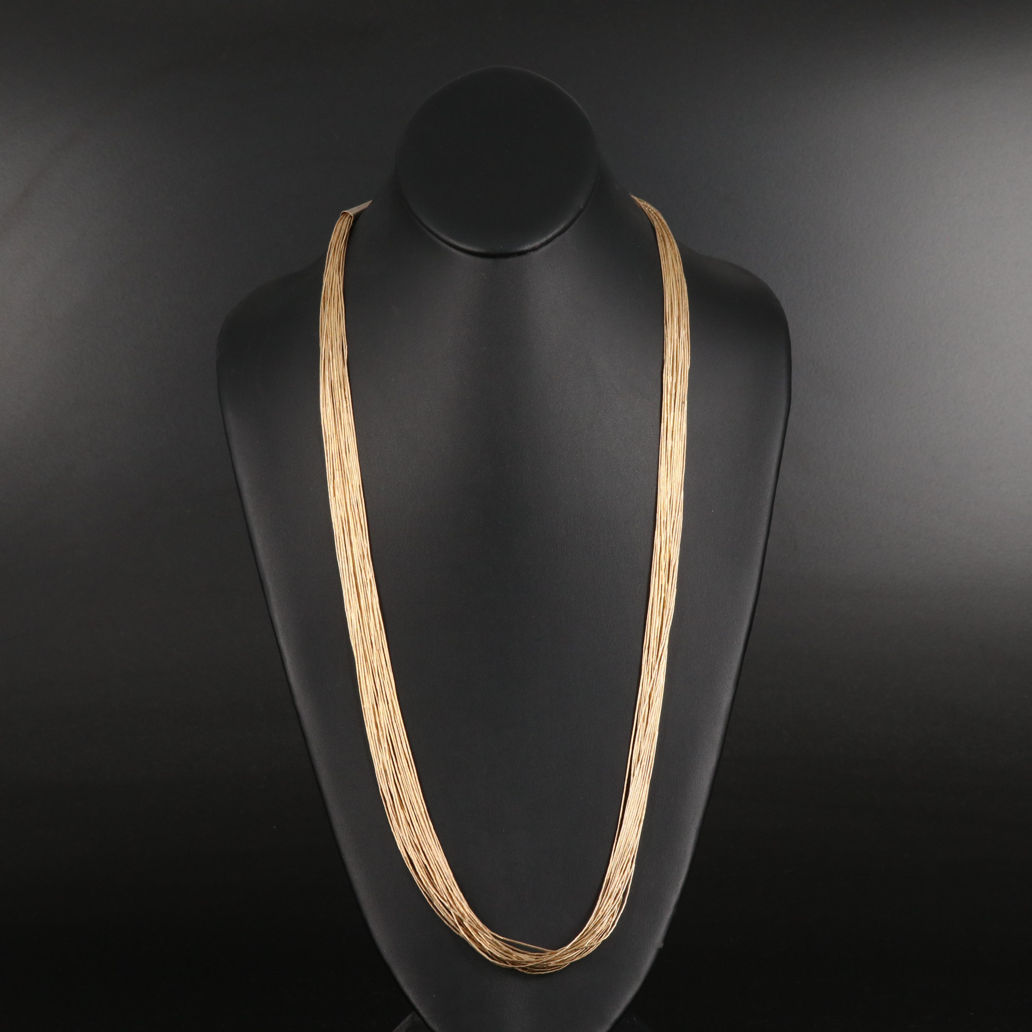 Sterling Thirty Strand Liquid Silver Necklace