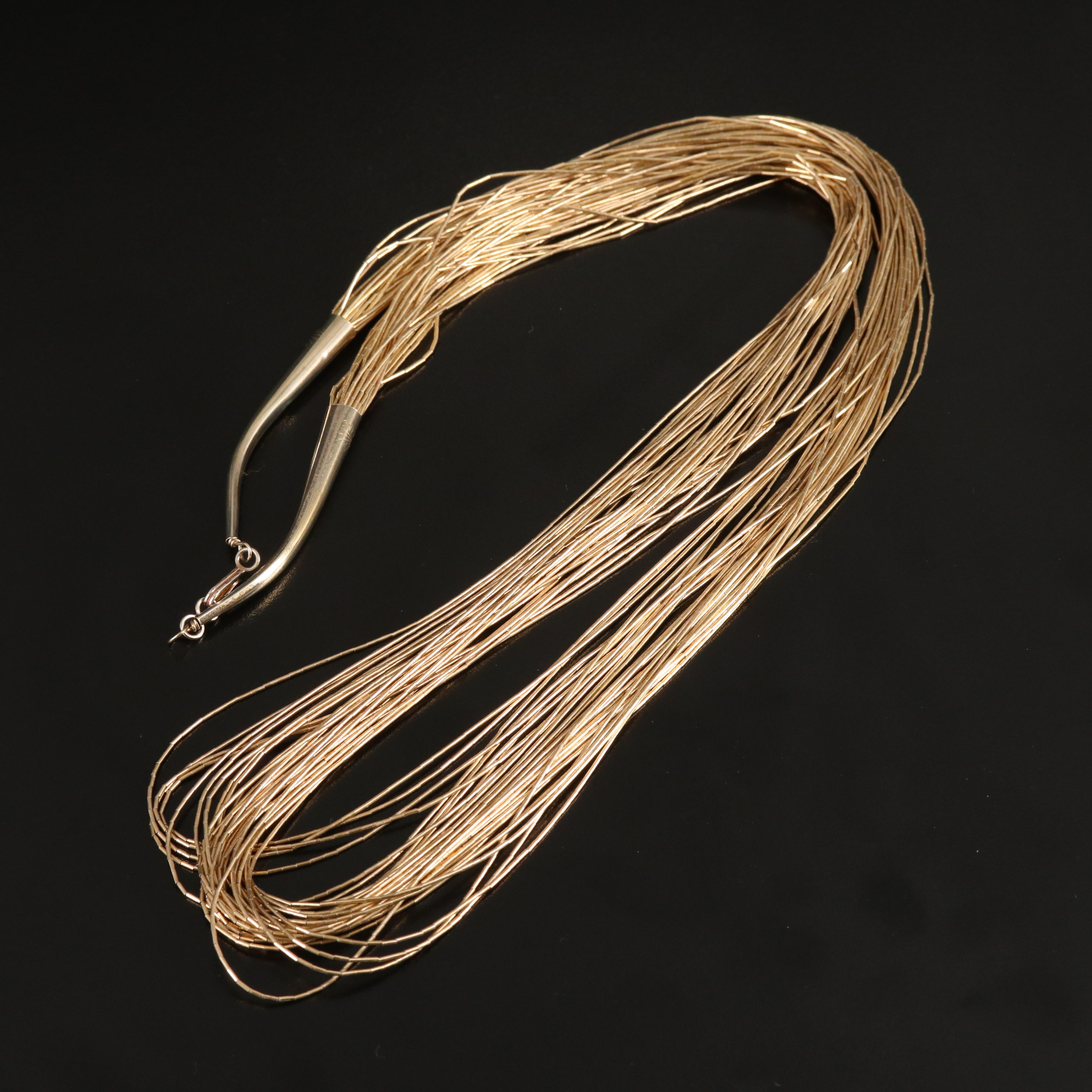 Sterling Thirty Strand Liquid Silver Necklace