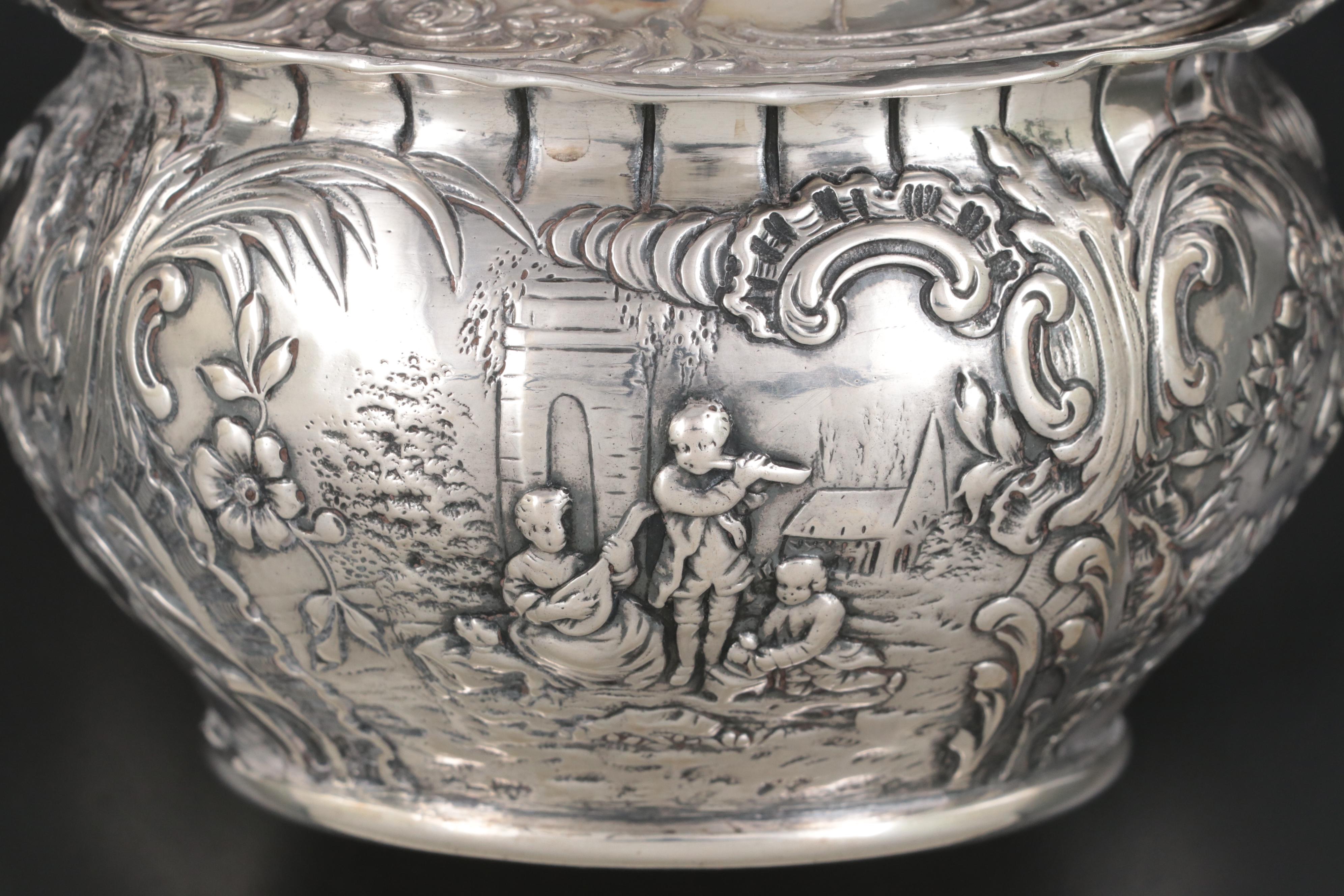 J. D. Schleissner & Söhne Baroque Revival Hanau 870 Silver Sugar, 19th C.