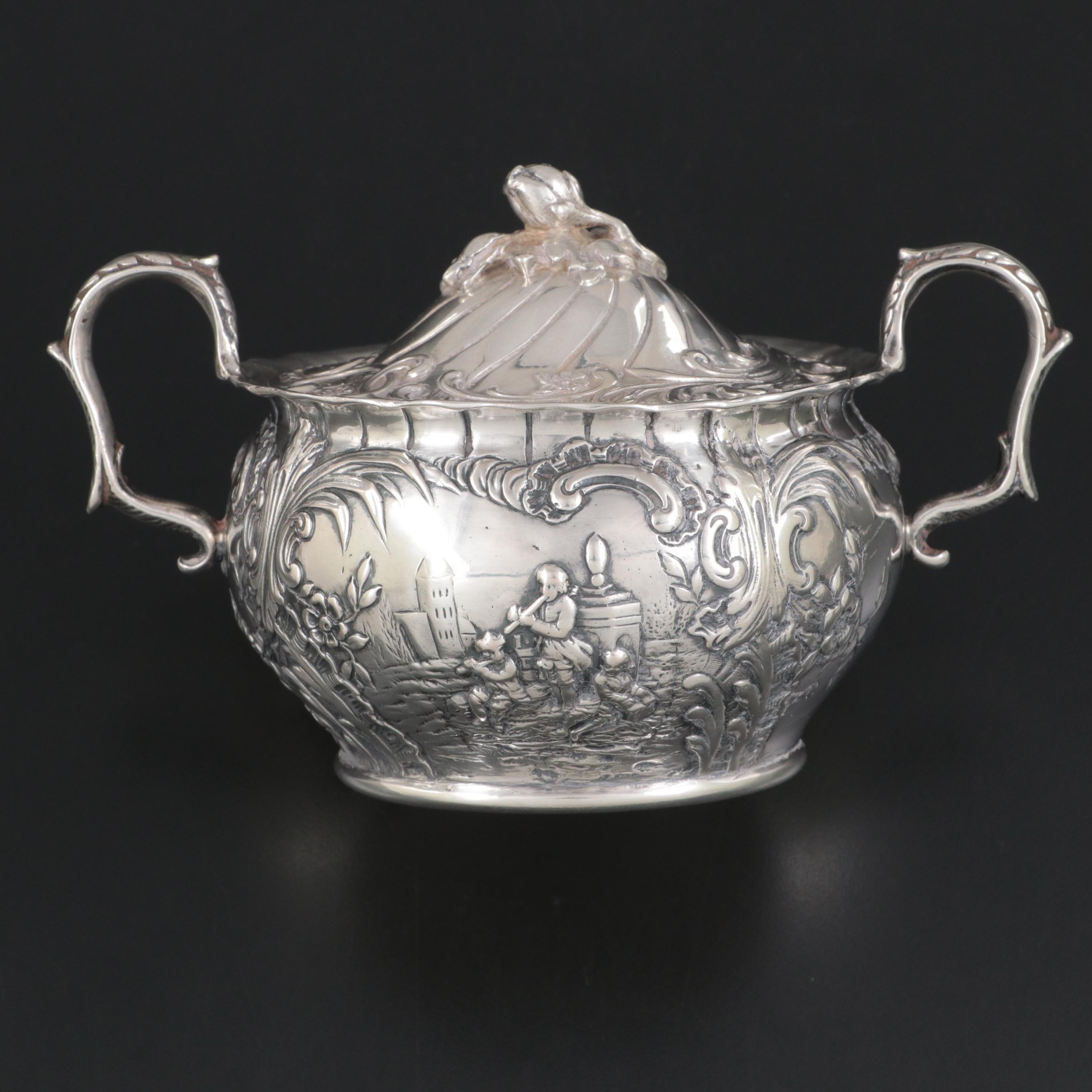 J. D. Schleissner & Söhne Baroque Revival Hanau 870 Silver Sugar, 19th C.